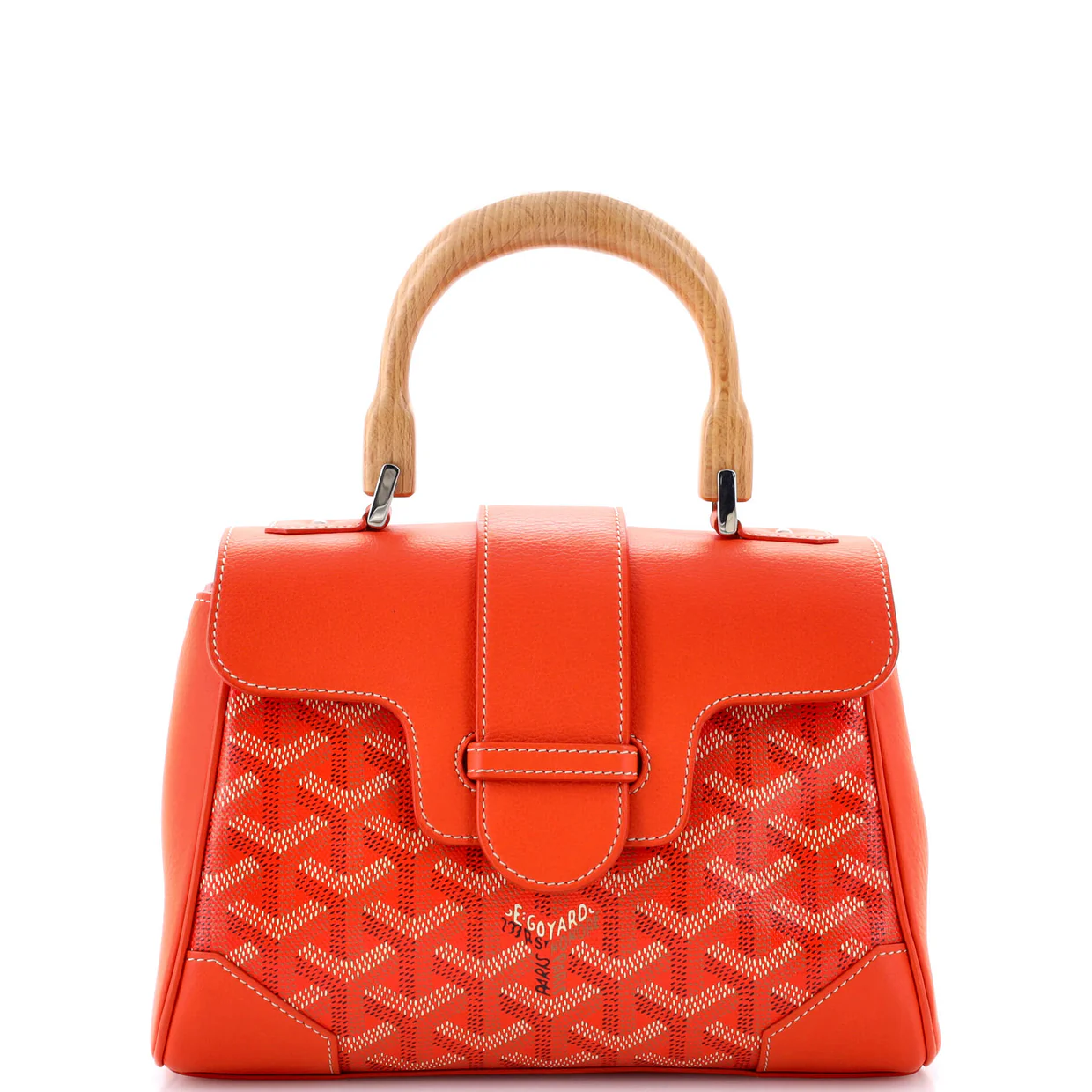 Saigon Top Handle Bag Coated Canvas with Leather Mini - Deep Luxury