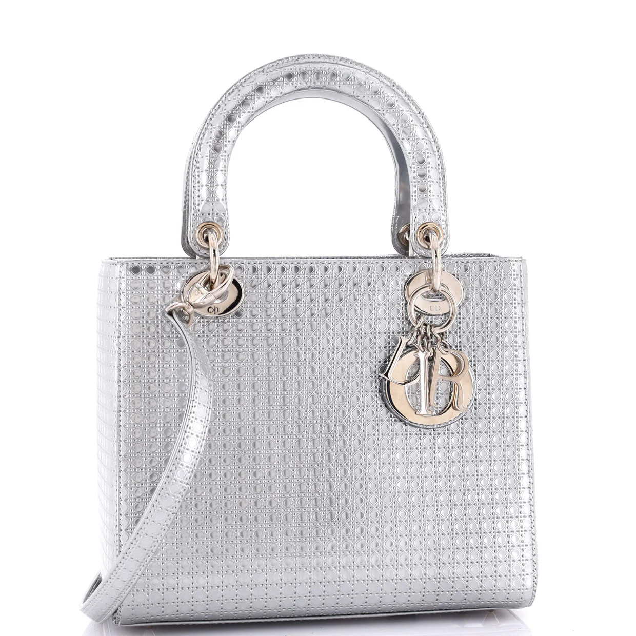 Lady Dior Bag Micro Cannage Metallic Calfskin Medium - Deep Luxury