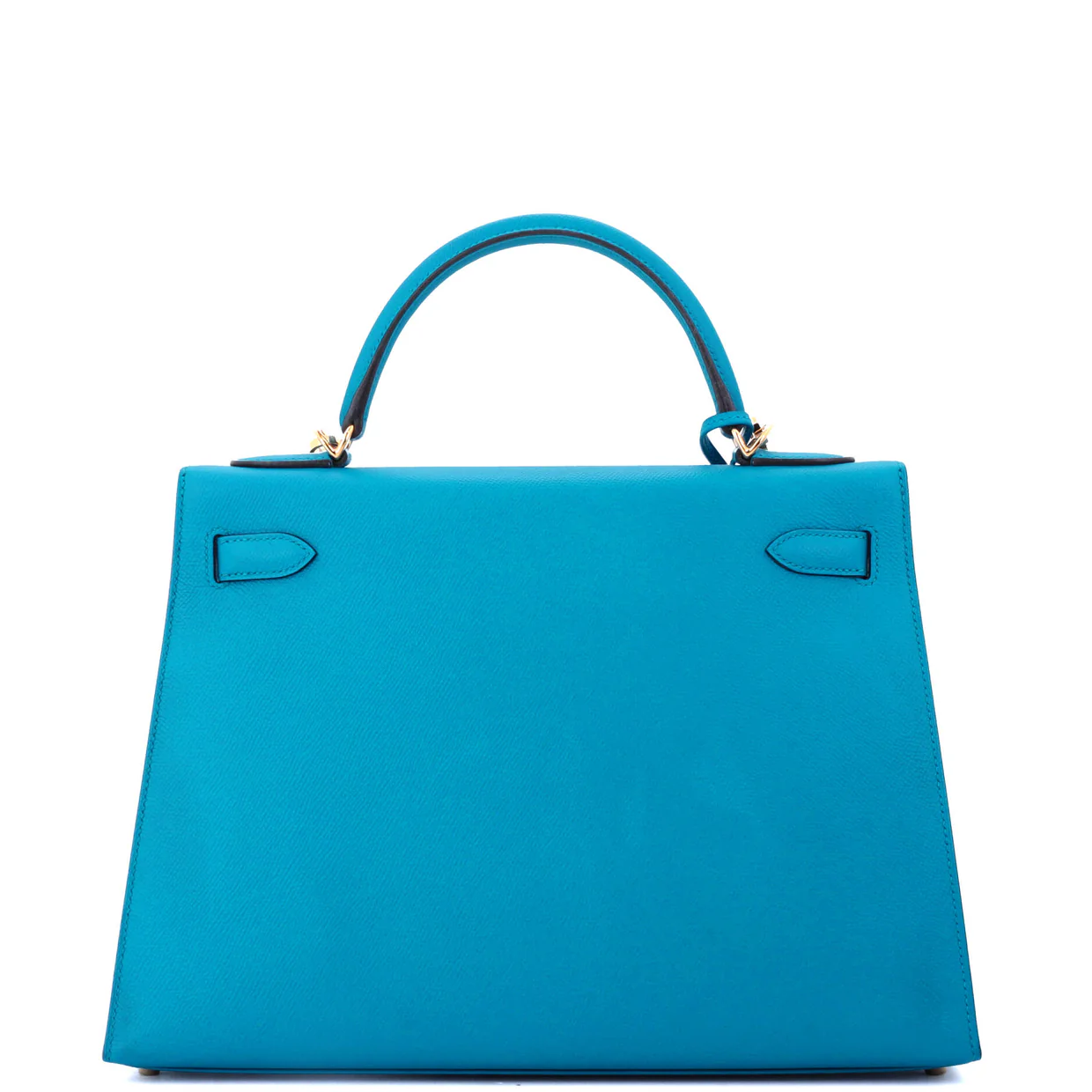 Kelly Handbag Bleu Zanzibar Epsom with Gold Hardware 32 - Deep Luxury