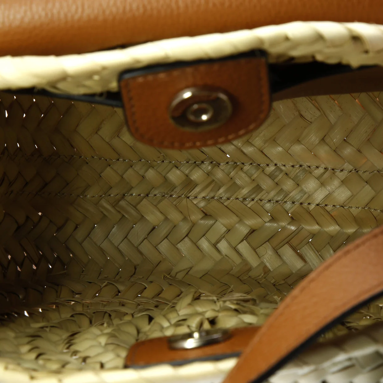 Marcie Basket Crossbody Bag Raffia and Leather Small - Deep Luxury