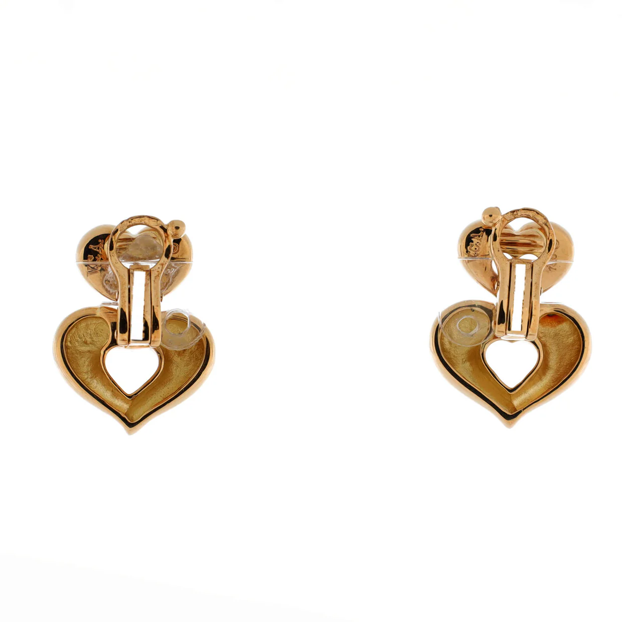 Double Heart Earrings 18K Yellow Gold - Deep Luxury