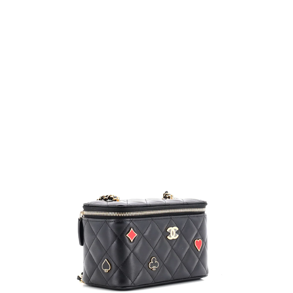 Coco Casino Vanity Case with Chain Quilted Lambskin Small - Deep Luxury