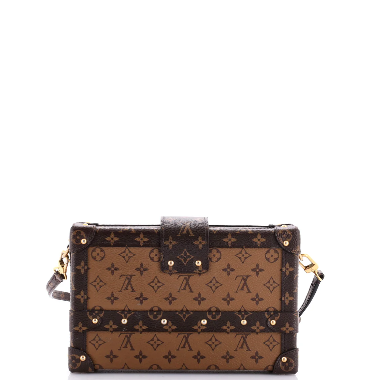 Petite Malle Handbag Reverse Monogram Canvas - Deep Luxury