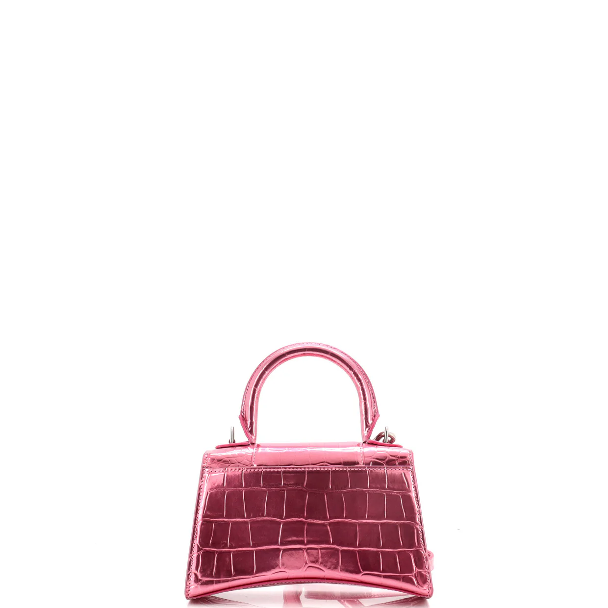 Hourglass Top Handle Bag Crocodile Embossed Leather XS - Deep Luxury