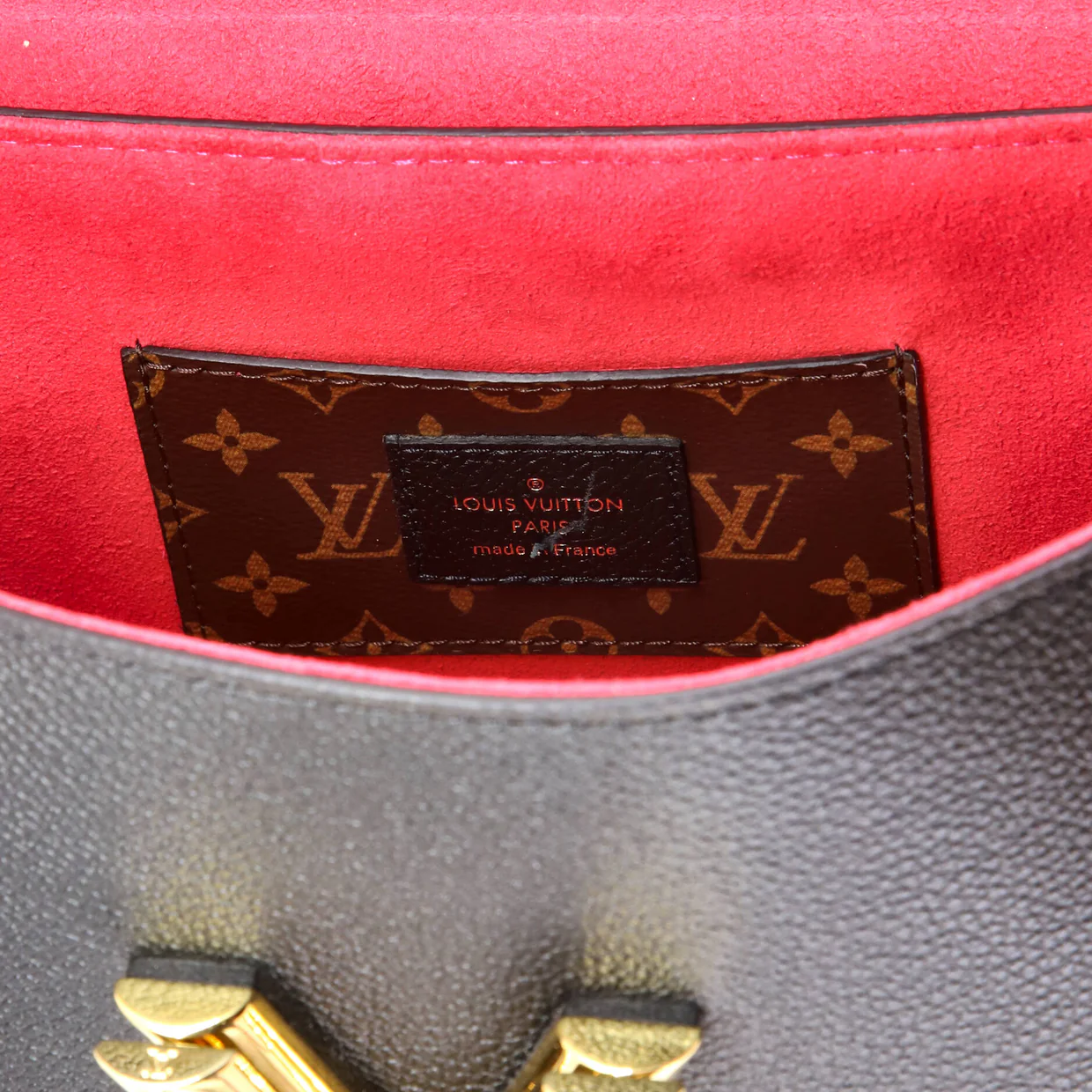Twist Handbag Leather and Monogram Teddy Shearling MM - Deep Luxury
