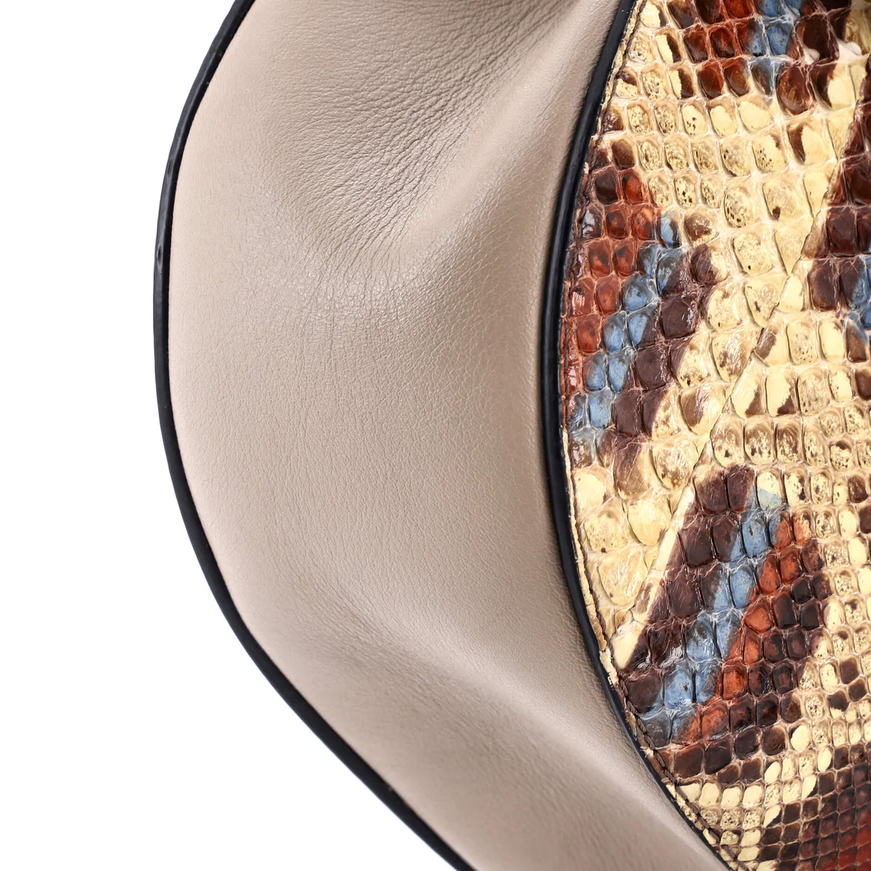 Drew Crossbody Bag Python and Leather Small - Deep Luxury