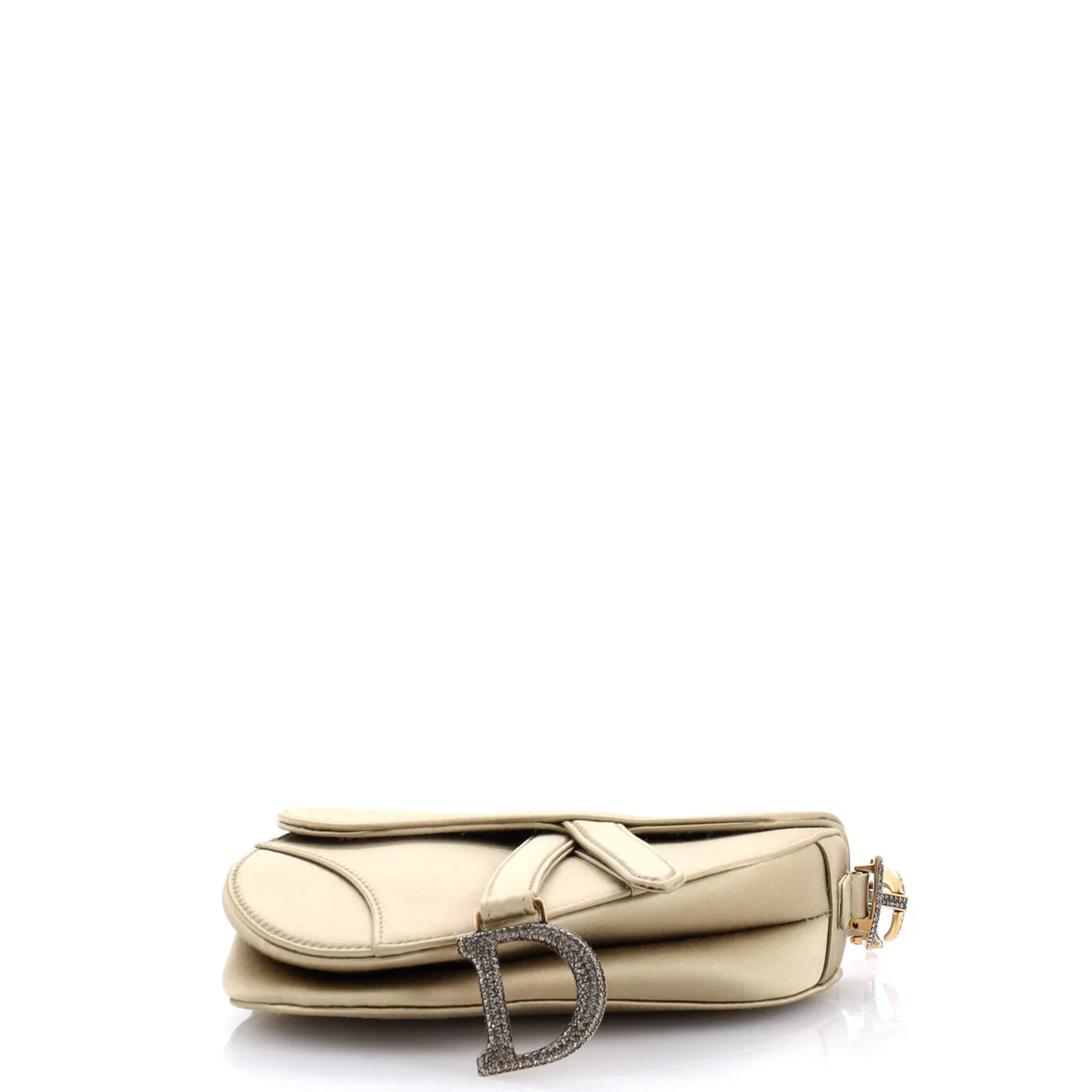 Saddle Handbag Satin with Crystals Mini - Deep Luxury