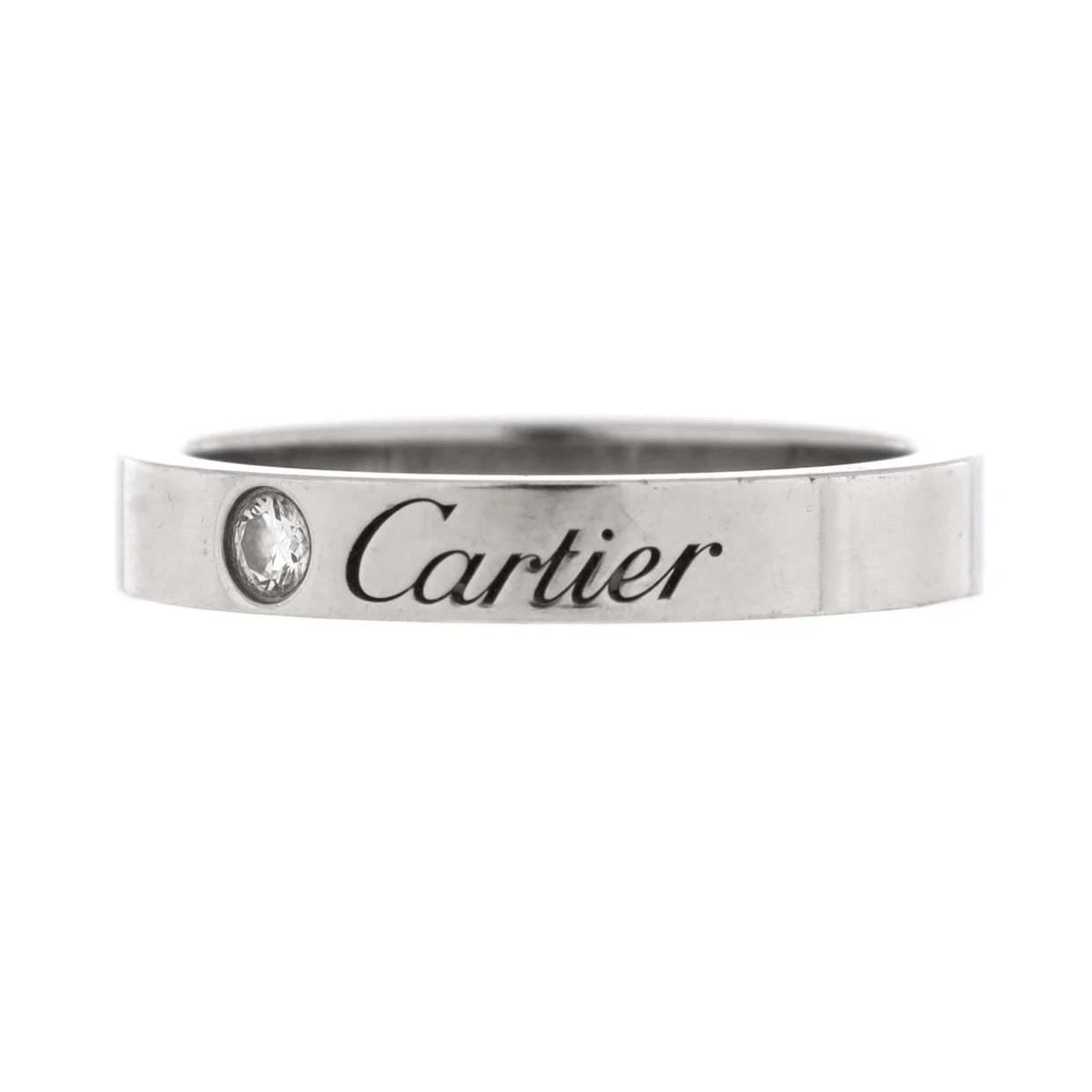 C de Cartier Wedding Band Ring Platinum with Diamond - Deep Luxury