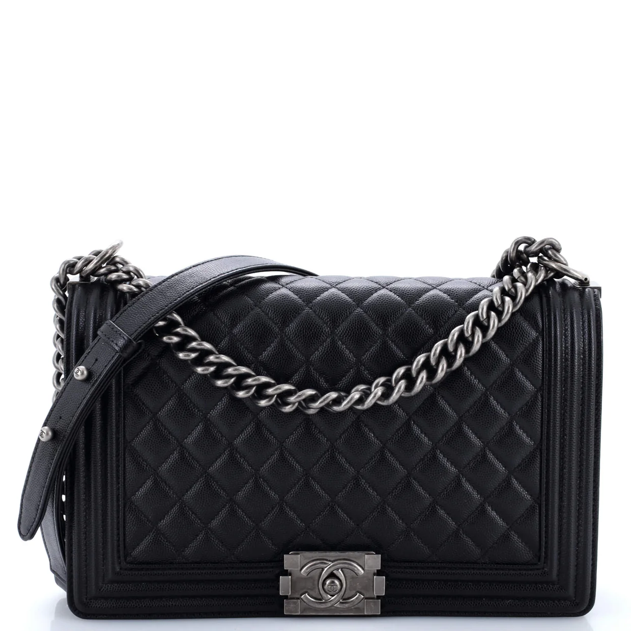 Boy Flap Bag Quilted Caviar New Medium - Deep Luxury