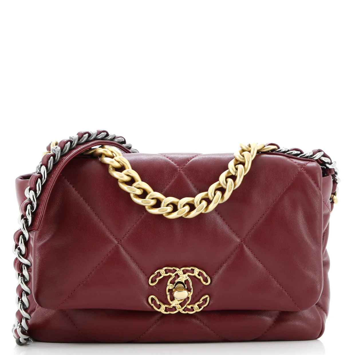 19 Flap Bag Quilted Leather Medium - Deep Luxury