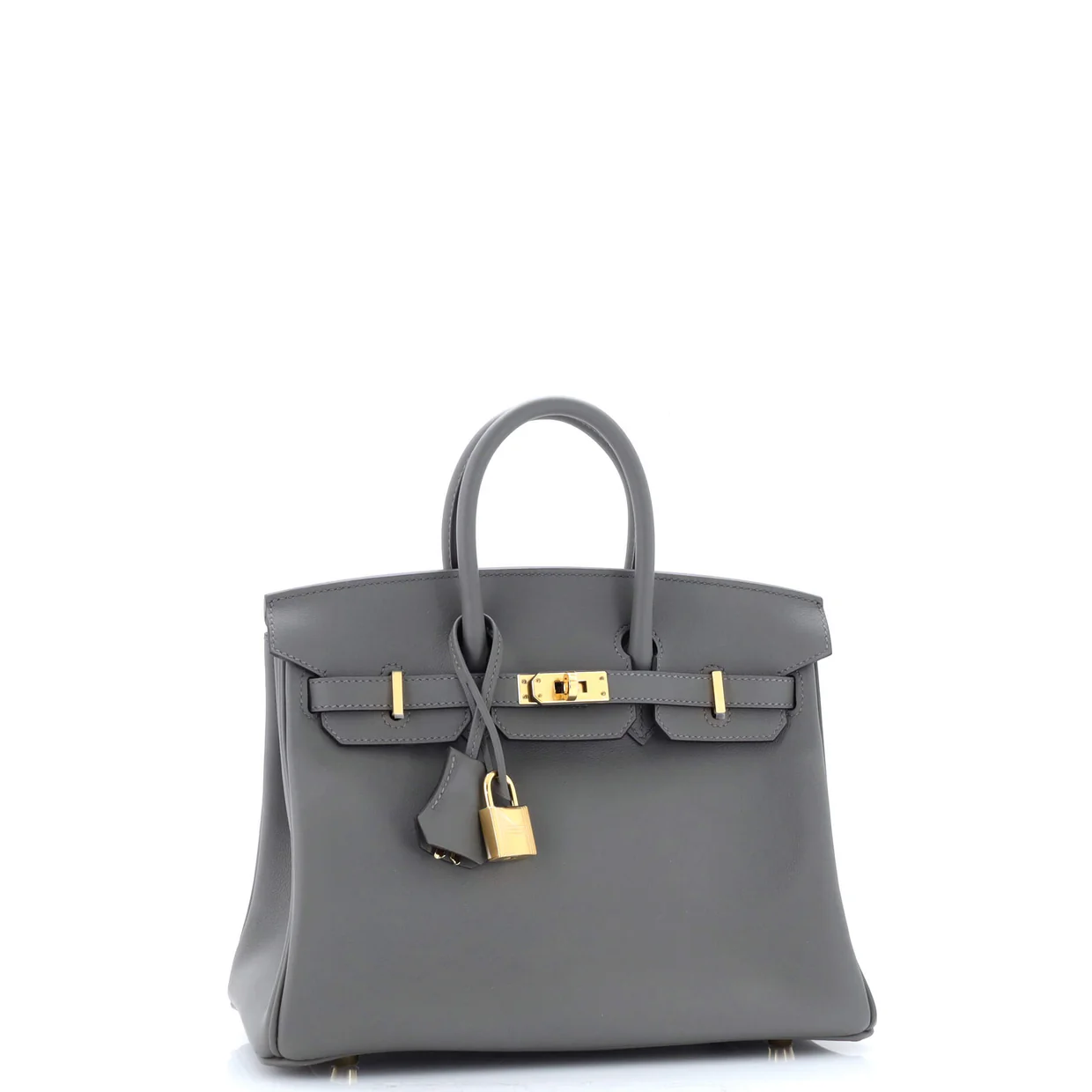 Birkin Handbag Grey Swift with Gold Hardware 25 - Deep Luxury