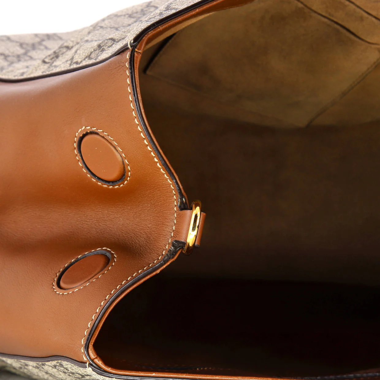 Trapezoid Top Handle Tote GG Coated Canvas Medium - Deep Luxury