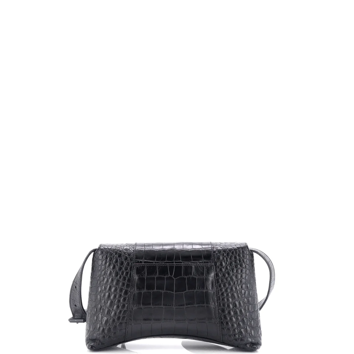 Hourglass Sling Shoulder Bag Crocodile Embossed Leather Small - Deep Luxury