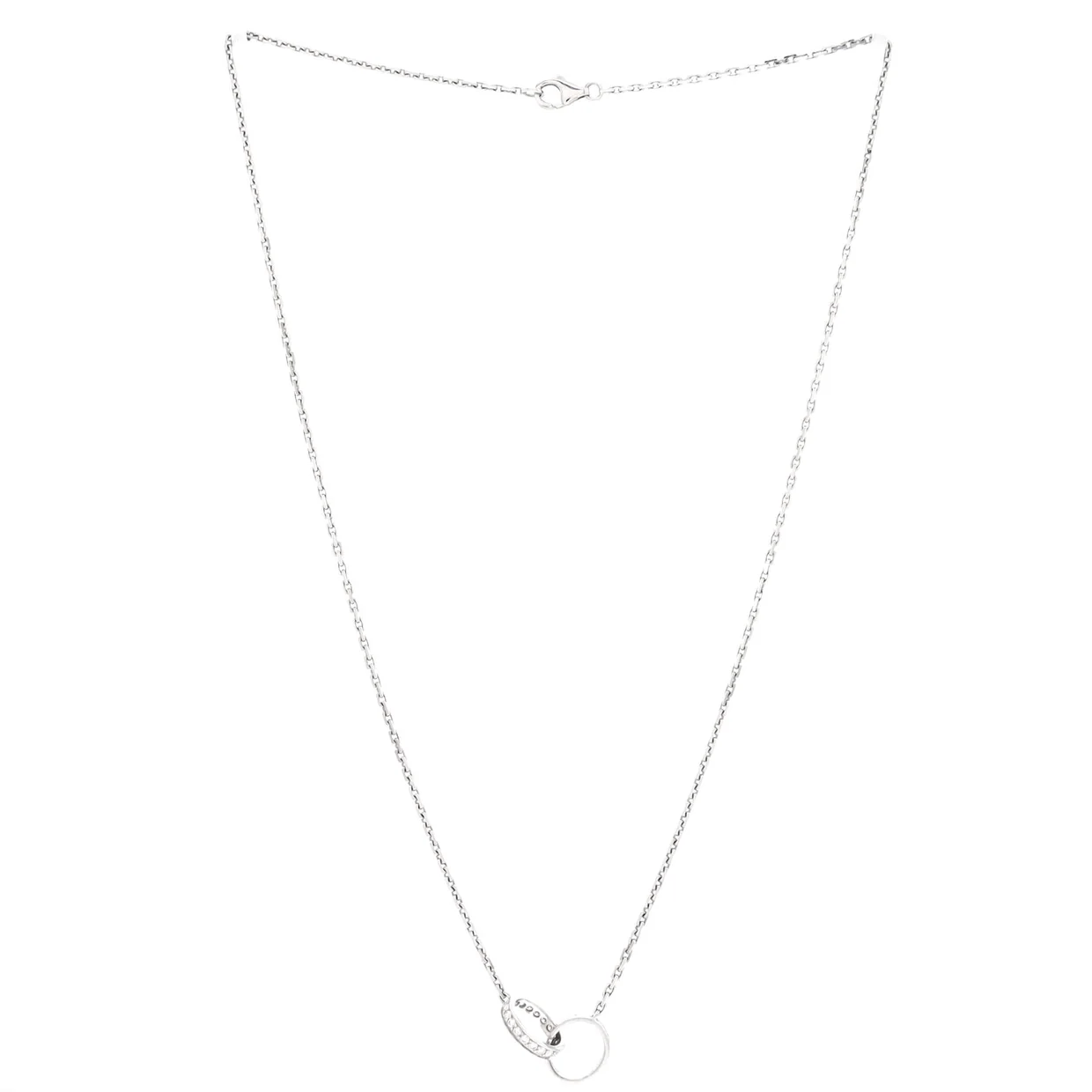 Love Interlocking Necklace 18K White Gold and Diamonds - Deep Luxury