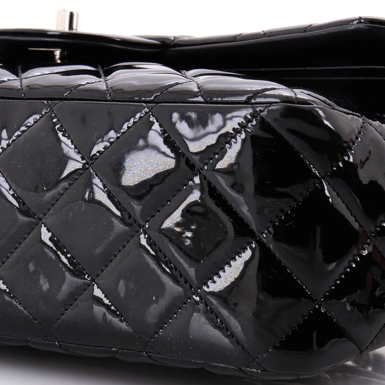 Classic Double Flap Bag Quilted Patent Jumbo - Deep Luxury