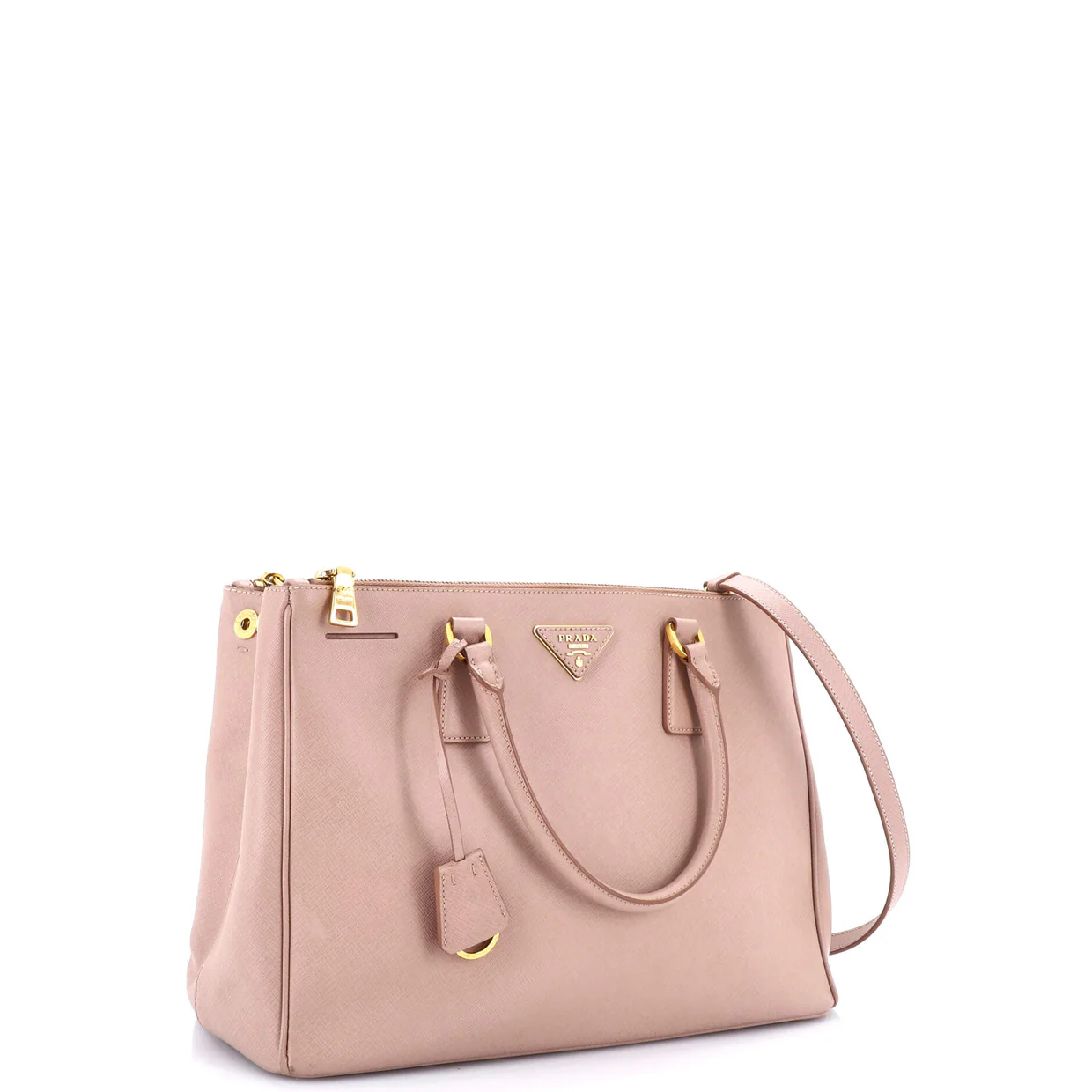 Double Zip Lux Tote Saffiano Leather Medium - Deep Luxury