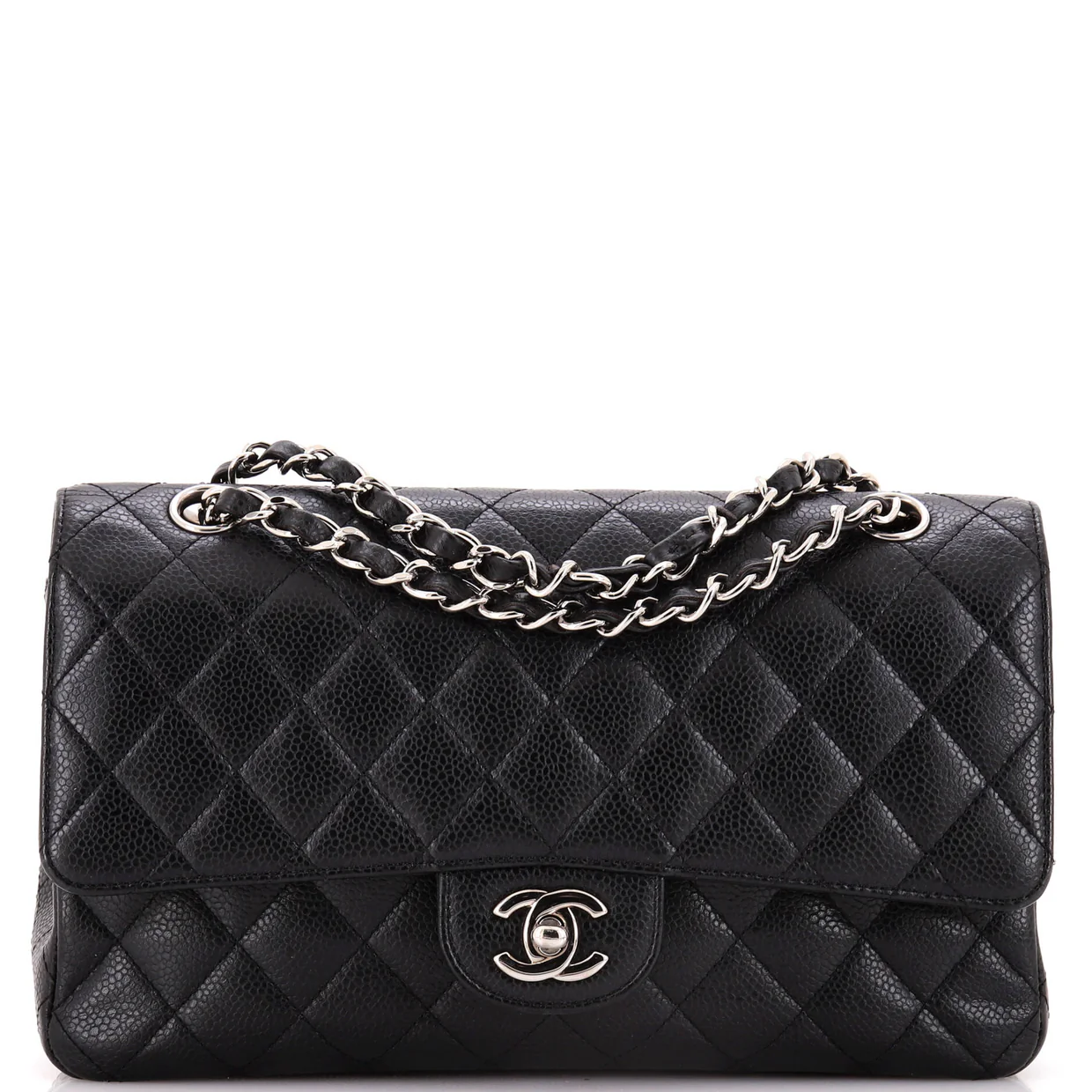 Vintage Classic Double Flap Bag Quilted Caviar Medium - Deep Luxury