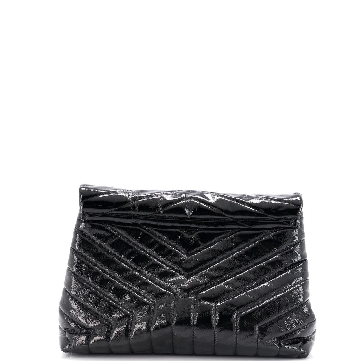 Loulou Shoulder Bag Matelasse Chevron Patent Medium - Deep Luxury