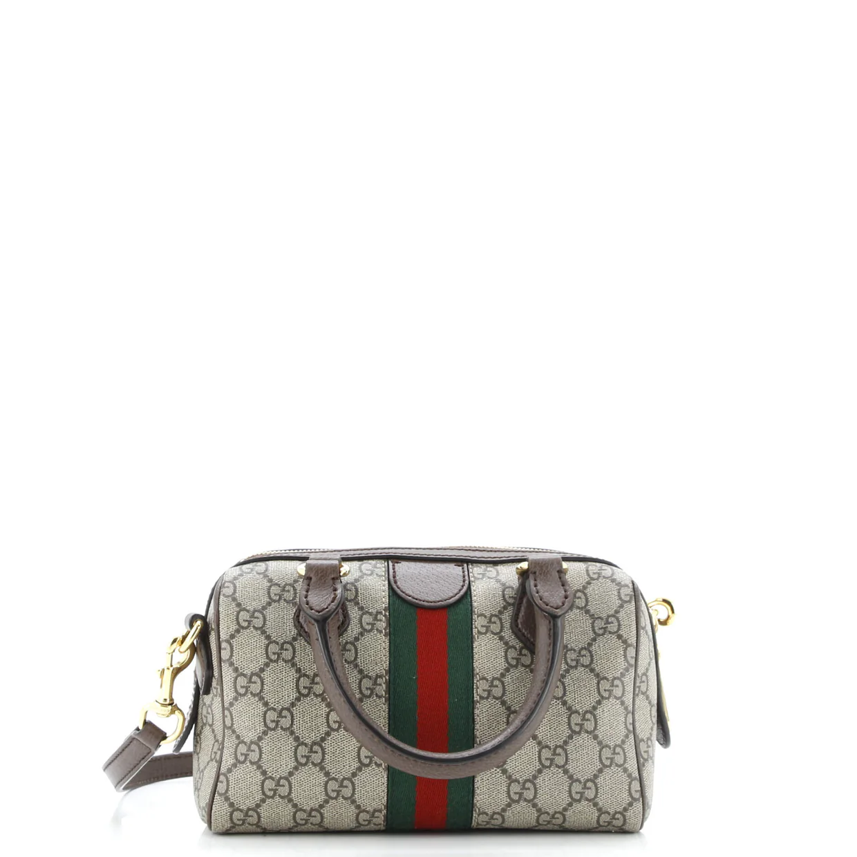 Ophidia Convertible Boston Bag GG Coated Canvas Small - Deep Luxury