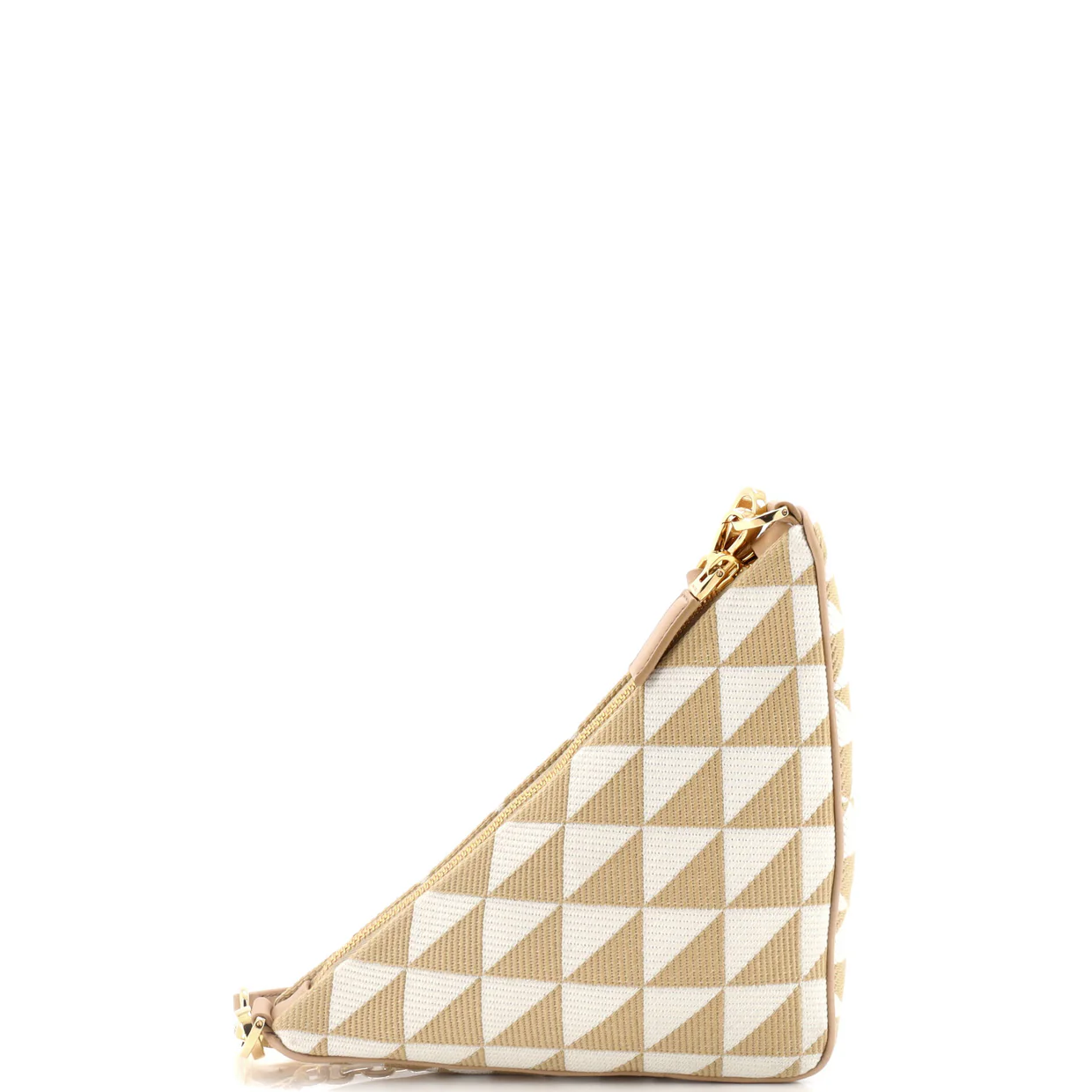 Symbole Triangle Bag Leather and Jacquard Mini - Deep Luxury