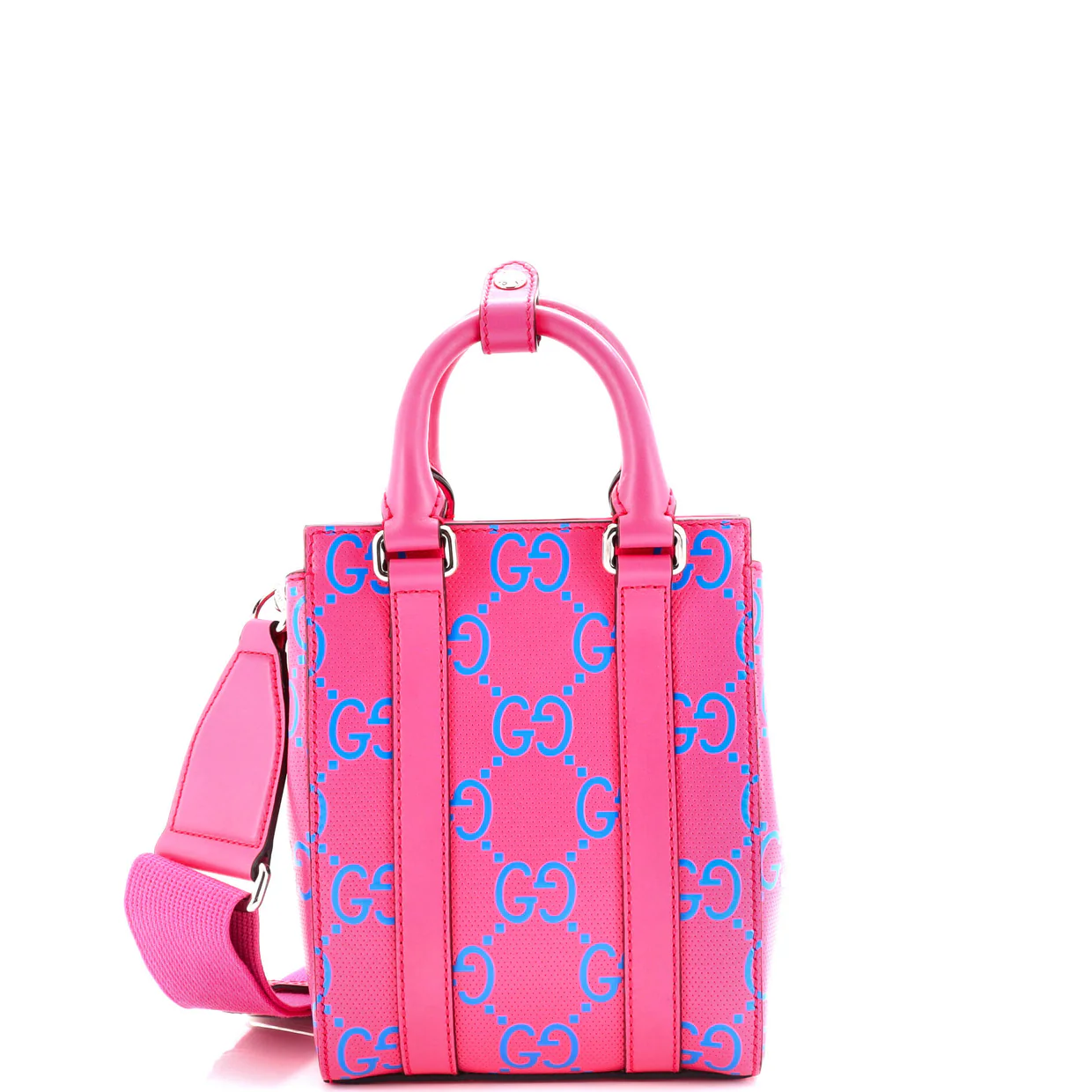 Convertible Open Tote GG Embossed Perforated Leather Mini - Deep Luxury