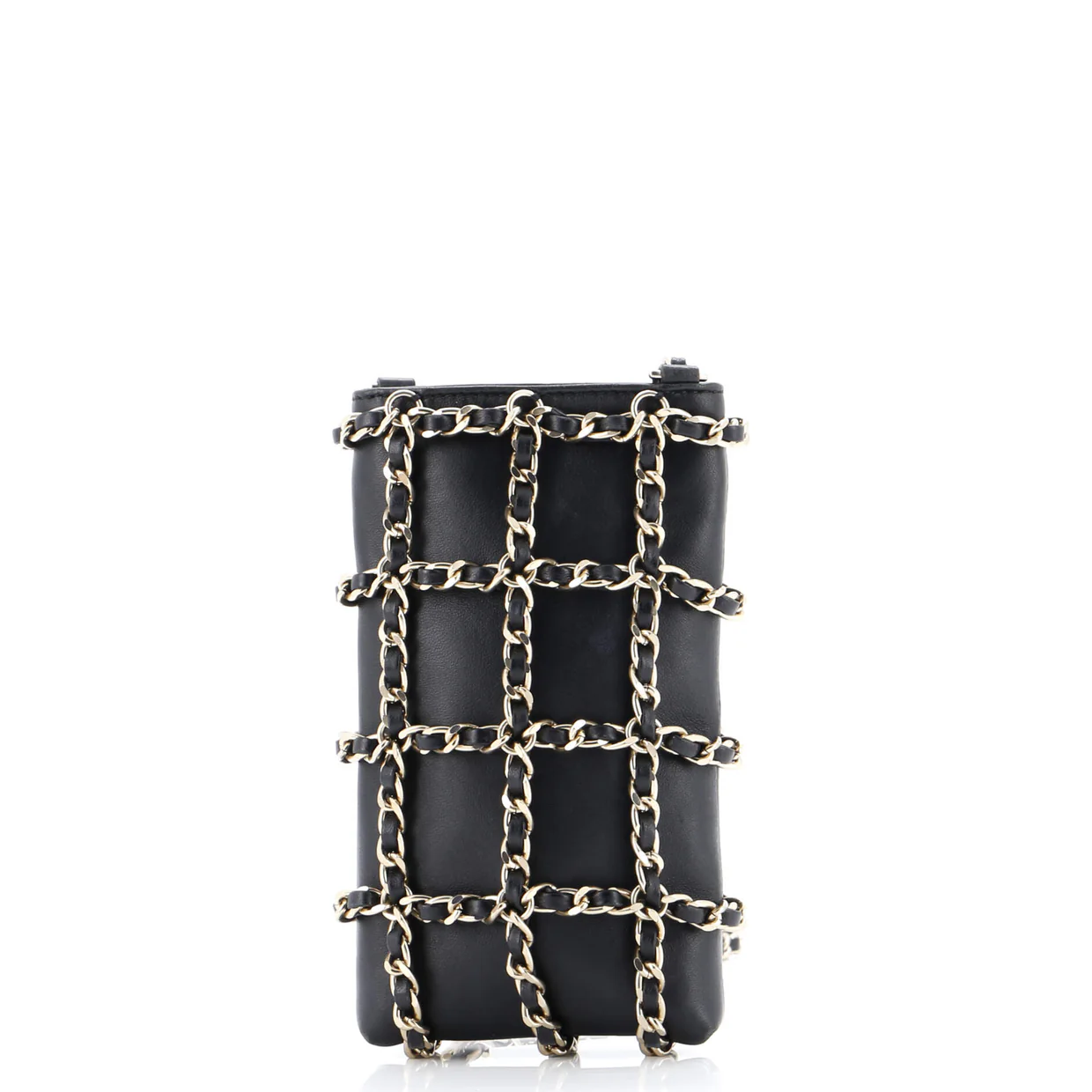 Tech Me Out Clutch With Chain Lambskin - Deep Luxury