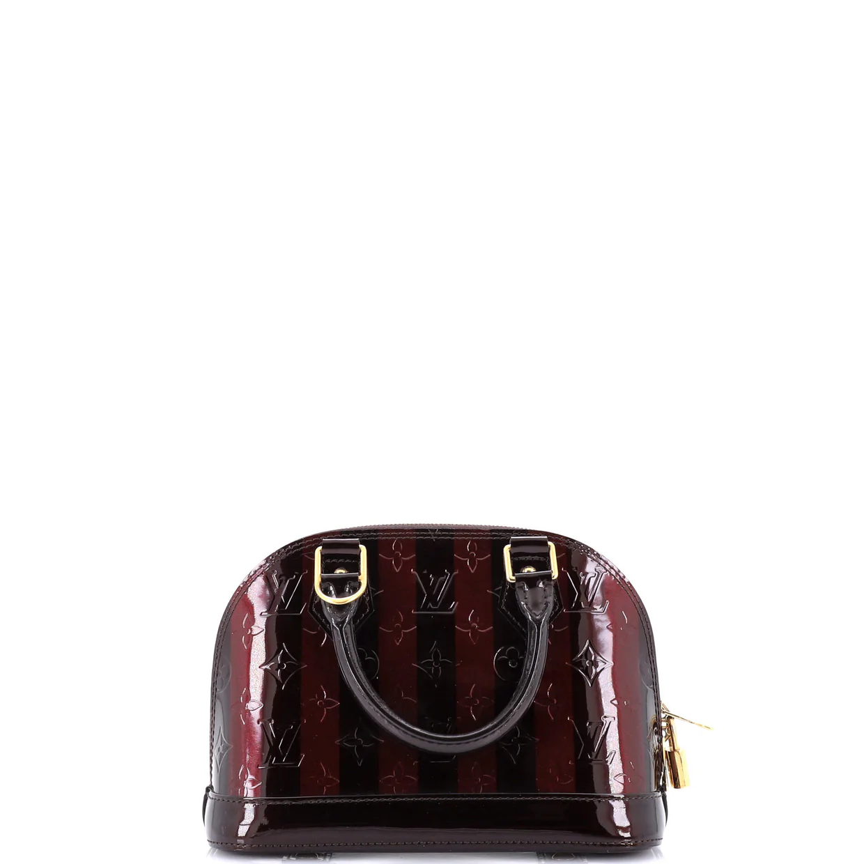 Alma Handbag Limited Edition Monogram Vernis Rayures BB - Deep Luxury