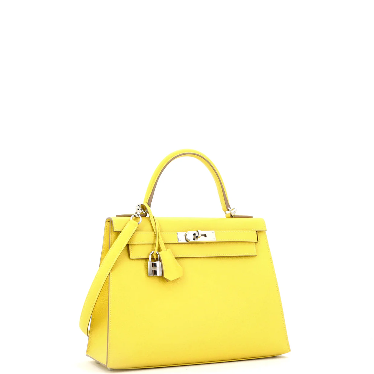 Kelly Handbag Lime Epsom with Palladium Hardware 28 - Deep Luxury