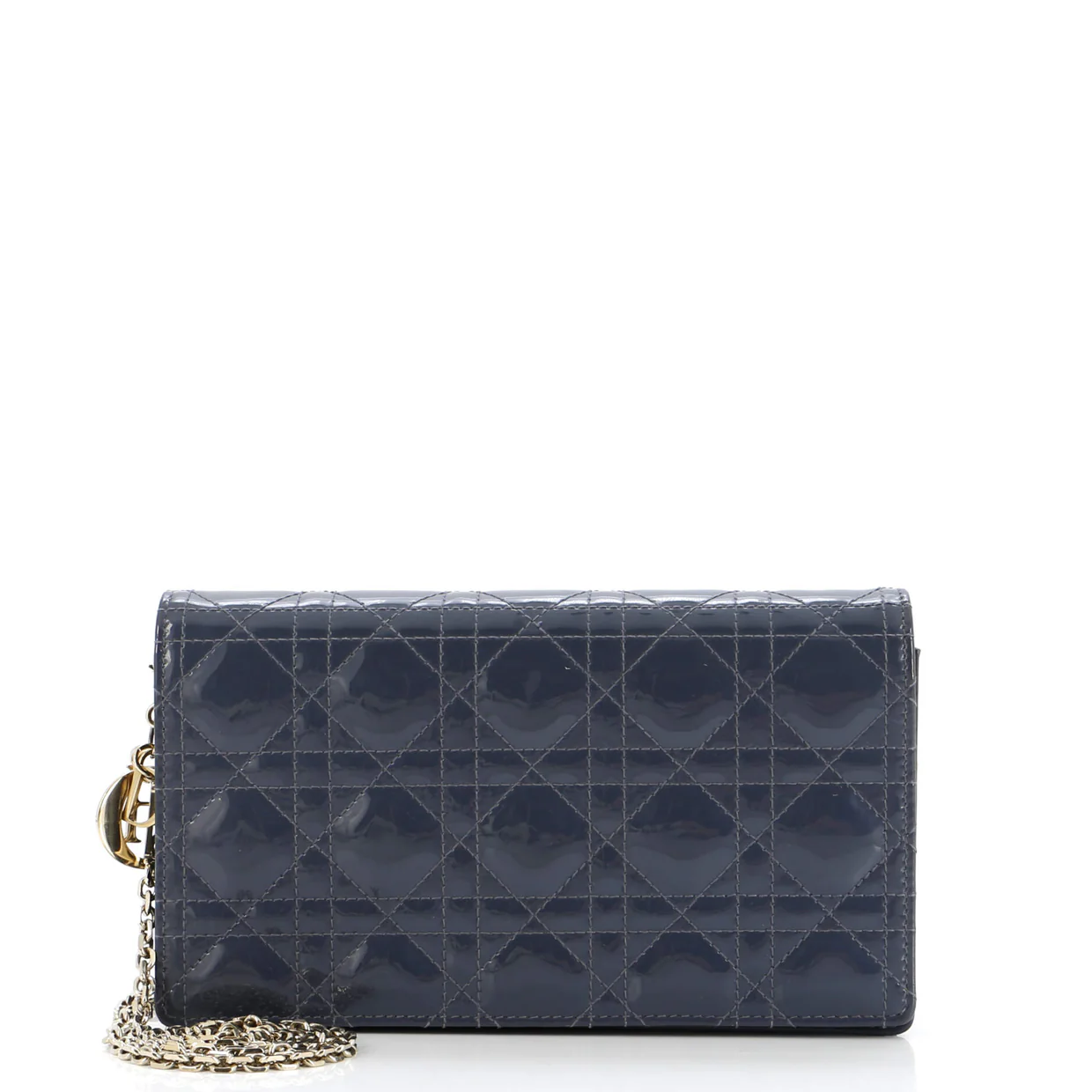 Lady Dior Clutch on Chain Cannage Quilt Patent - Deep Luxury