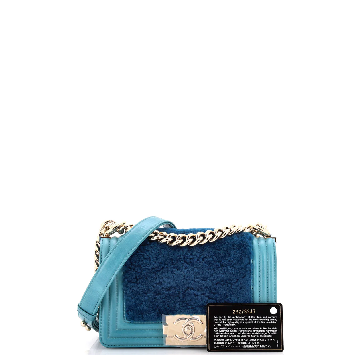 Boy Flap Bag Shearling with Leather Small - Deep Luxury