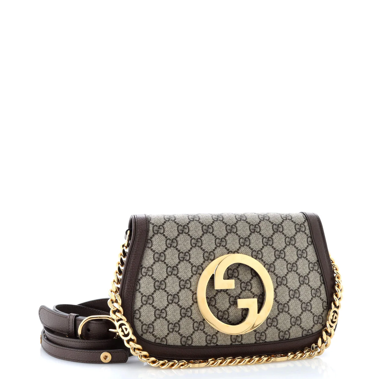 Blondie NM Chain Flap Bag GG Coated Canvas Small - Deep Luxury