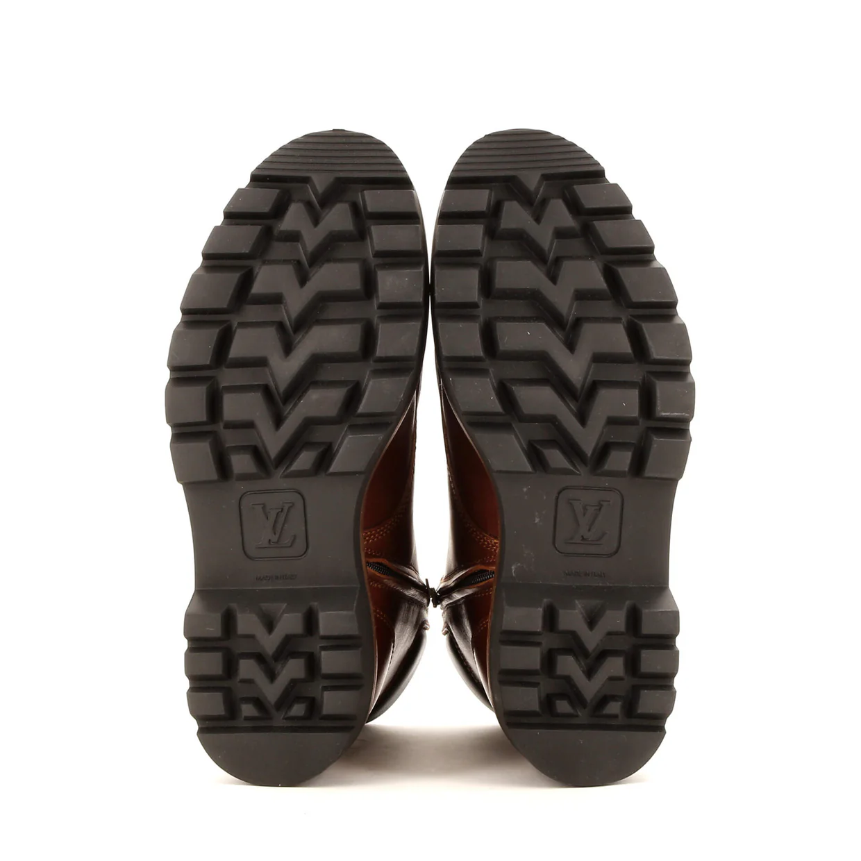 Men's Nigo Oberkampf Ankle Boots Leather with Limited Edition Stripes Monogram Canvas - Deep Luxury