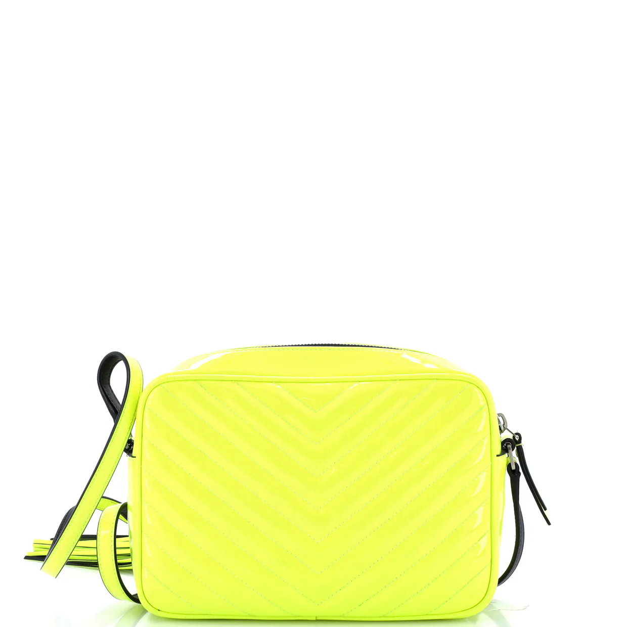 Lou Camera Bag Matelasse Chevron Patent Small - Deep Luxury