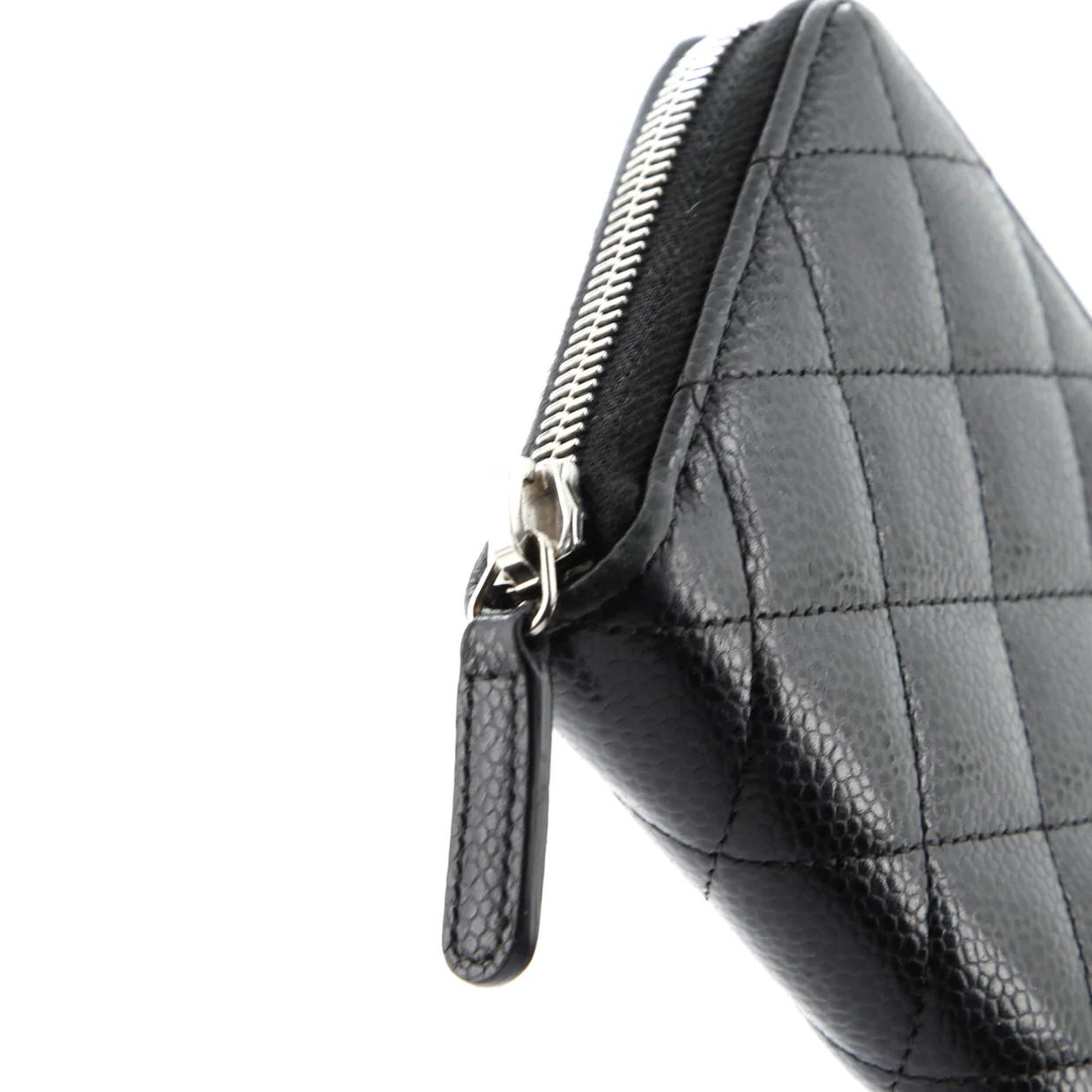 Zip Around Organizer Wallet Quilted Caviar Large - Deep Luxury