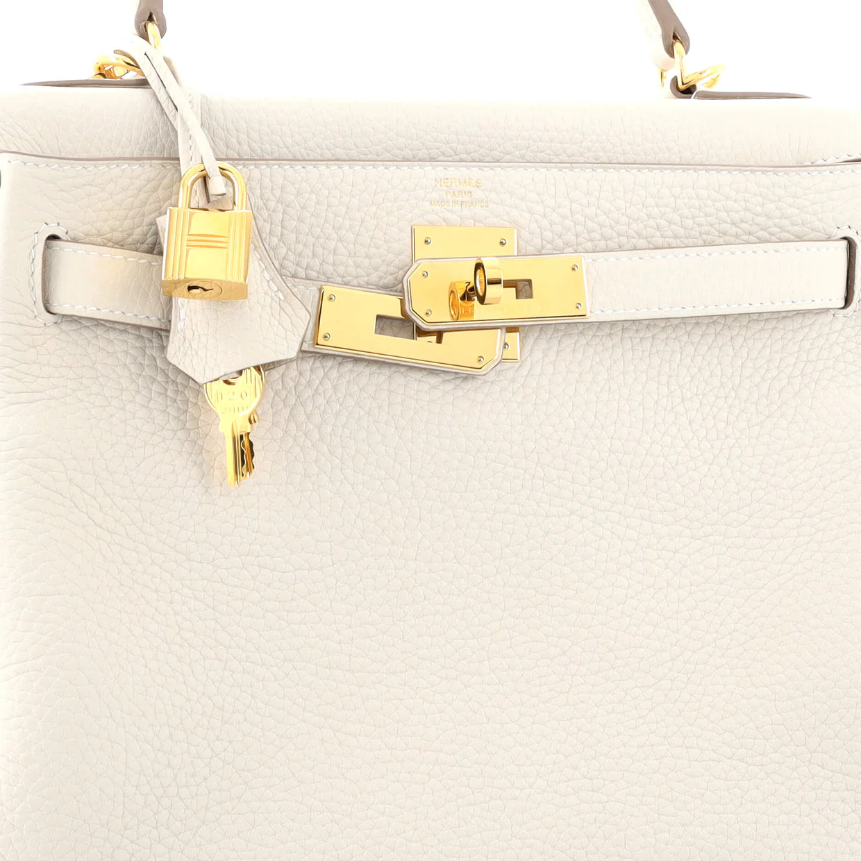 Kelly Handbag Light Clemence with Gold Hardware 28 - Deep Luxury