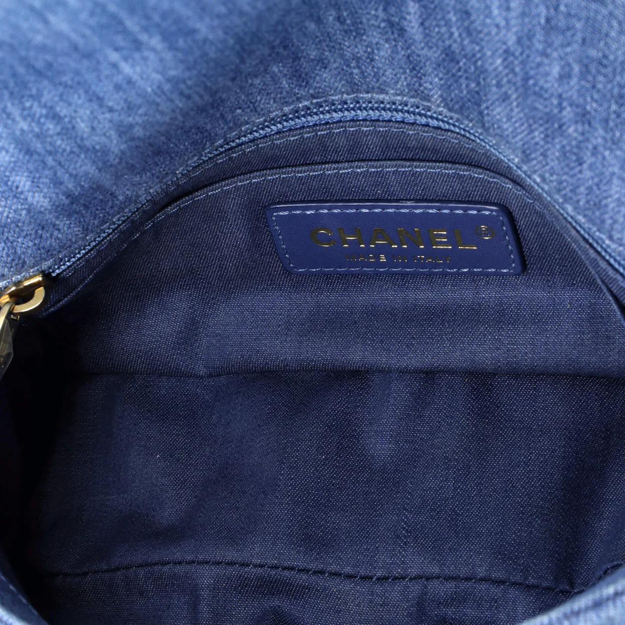 Pearl Crush Flap Bag Quilted Denim Mini - Deep Luxury