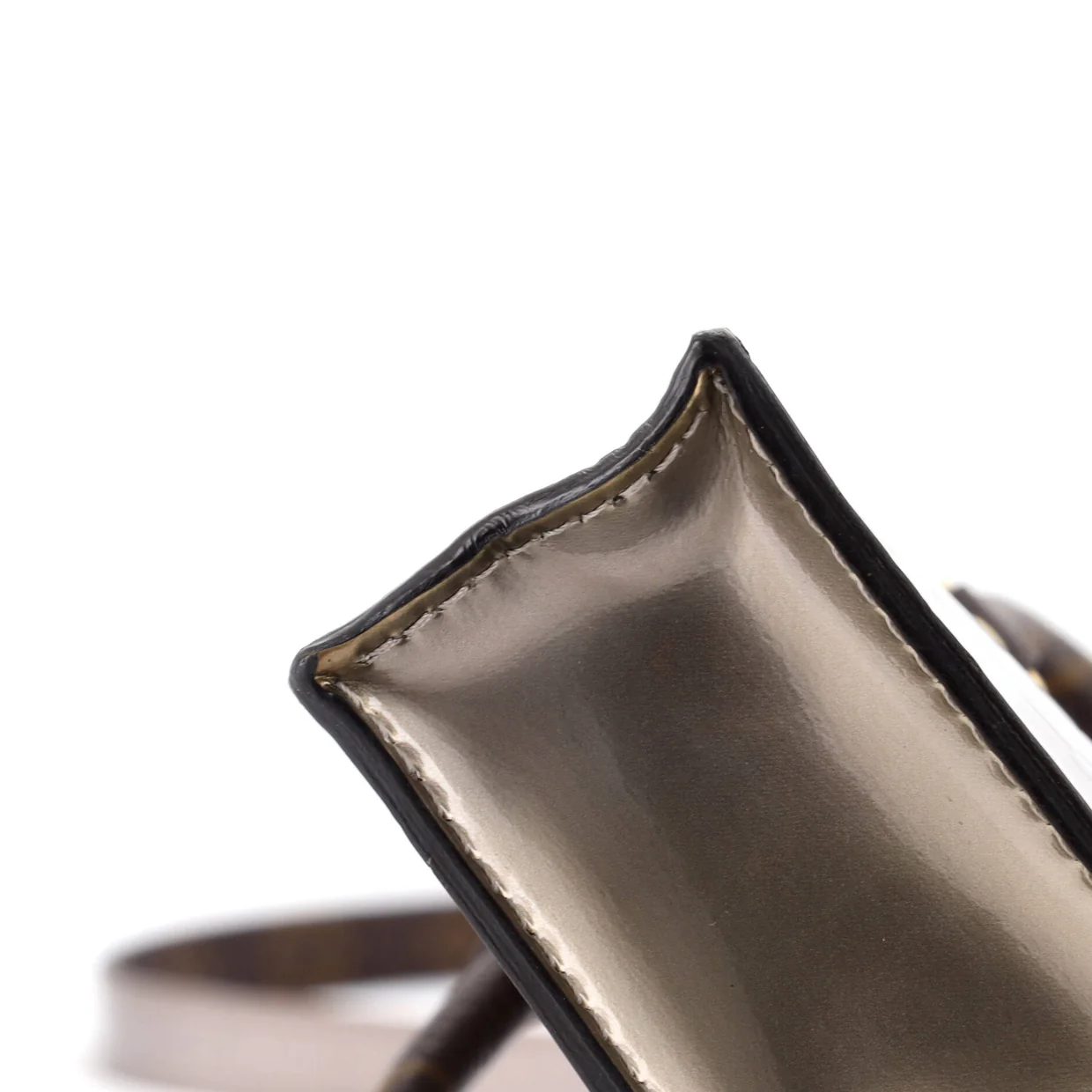 Petit Sac Plat Bag Monogram Vernis with Monogram Canvas - Deep Luxury