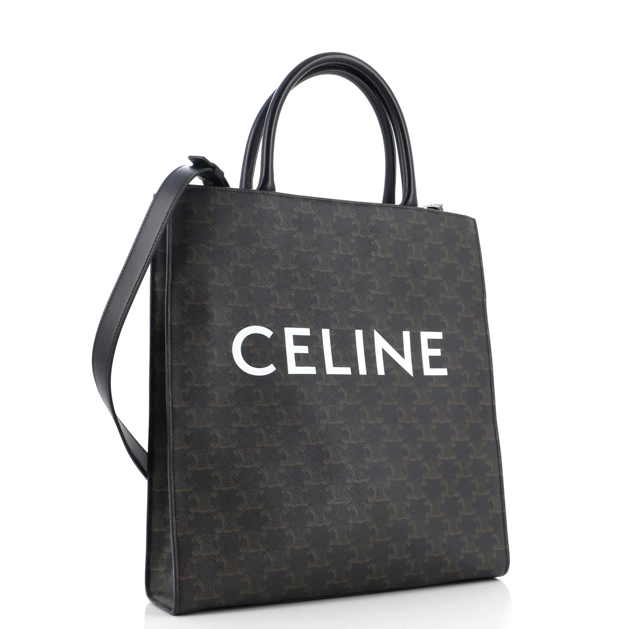 Vertical Cabas Tote Triomphe Coated Canvas Medium - Deep Luxury