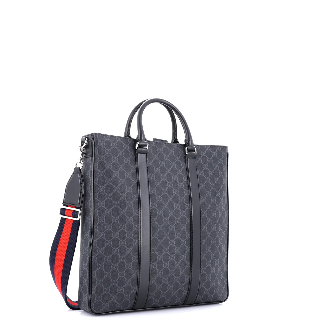 Web Strap Convertible Tote GG Coated Canvas Medium - Deep Luxury