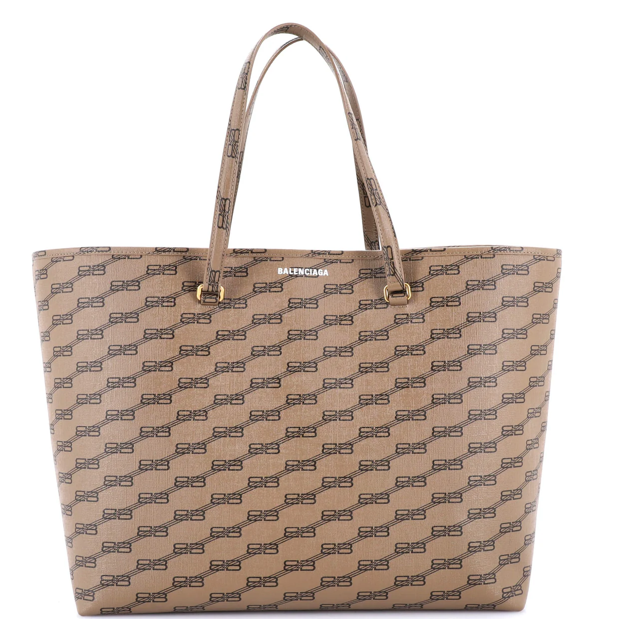 Signature East-West Shopper Tote BB Monogram Coated Canvas Large - Deep Luxury