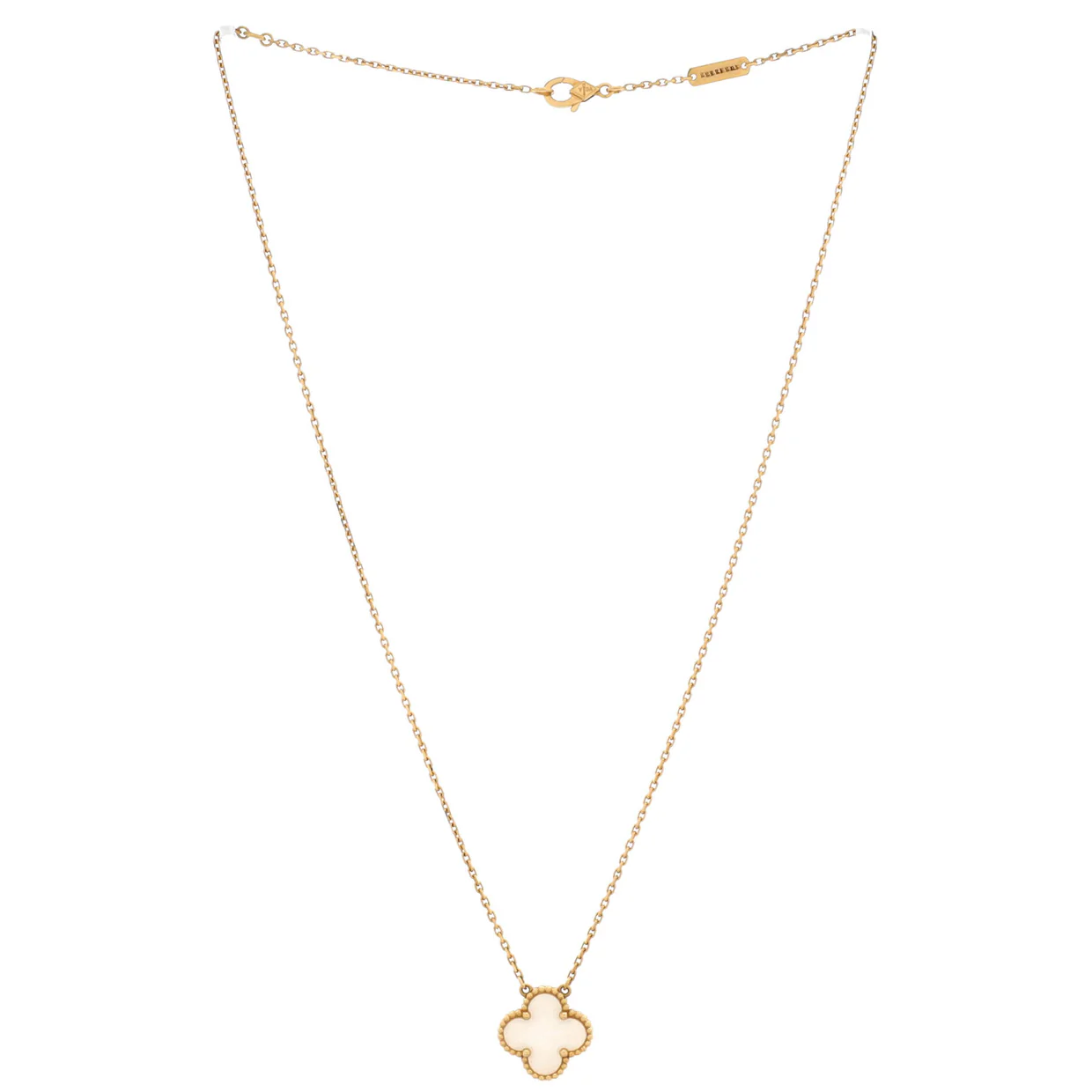 Vintage Alhambra Pendant Necklace 18K Yellow Gold and Mother of Pearl - Deep Luxury