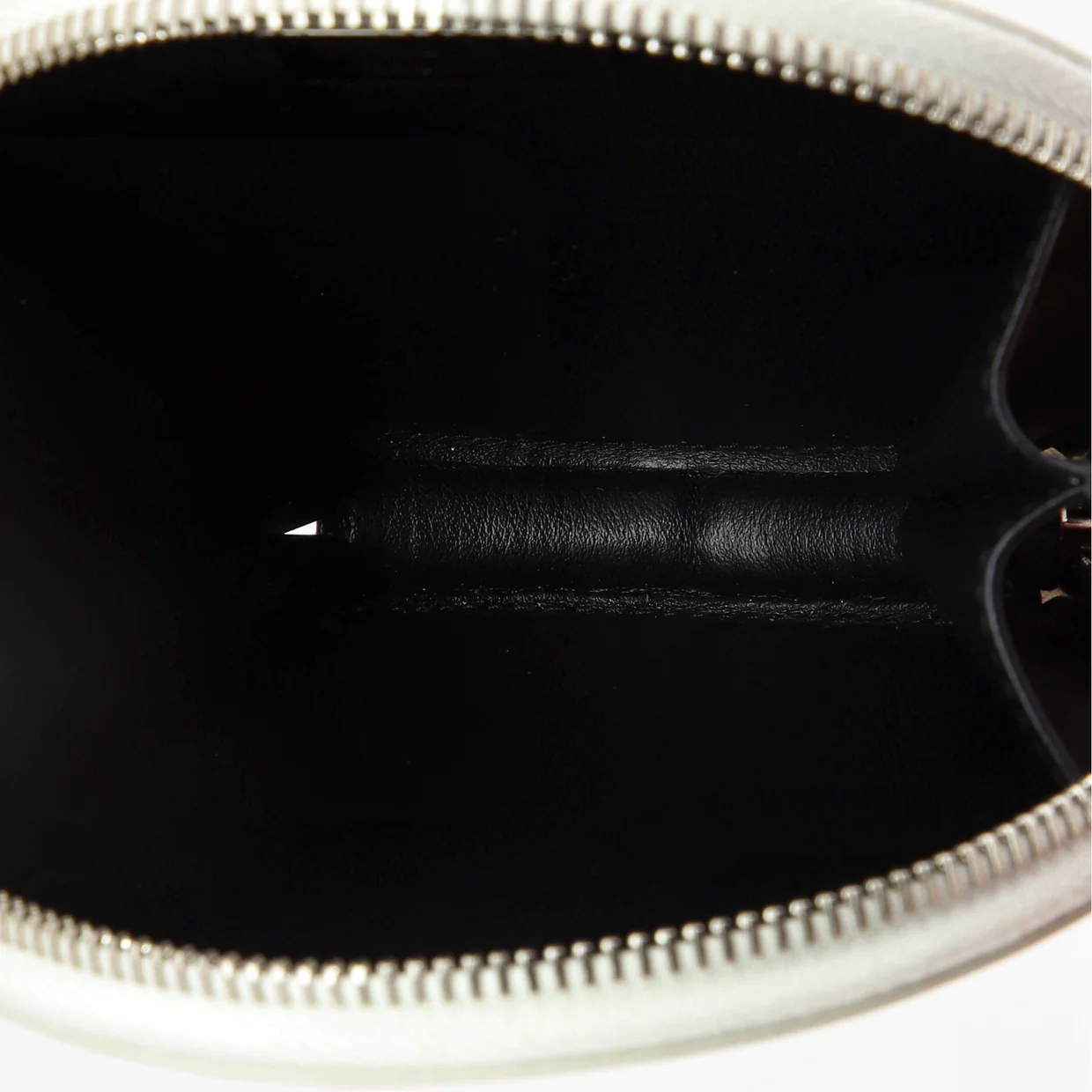 Round Pouch Bag with Chain Brushed Leather Mini - Deep Luxury