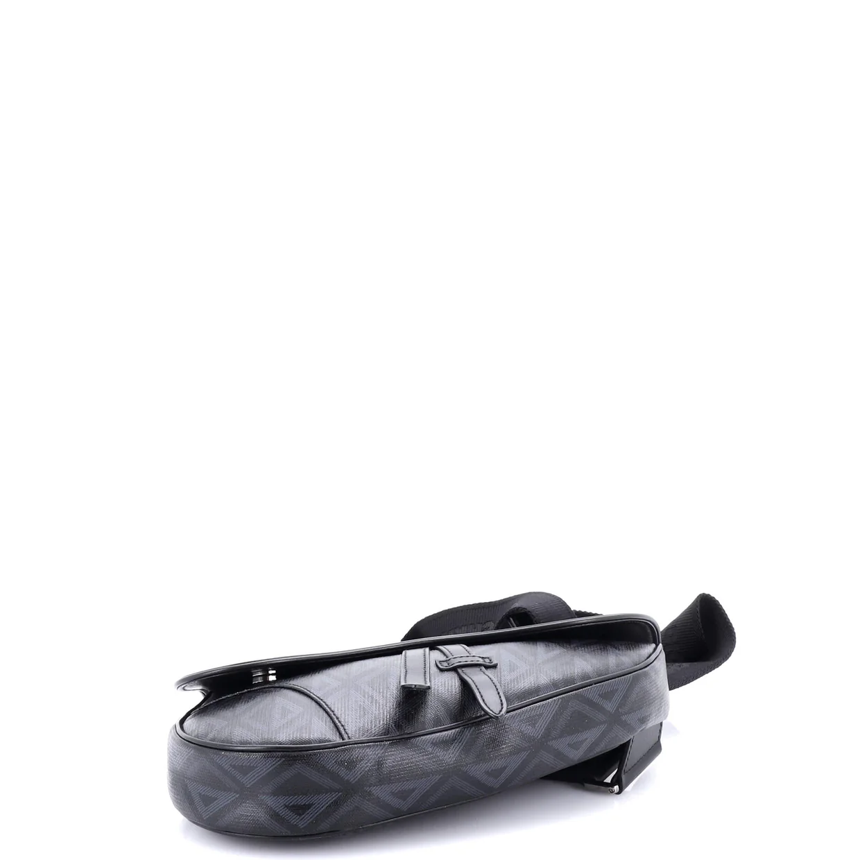 Saddle Crossbody Bag CD Diamond Coated Canvas and Leather - Deep Luxury