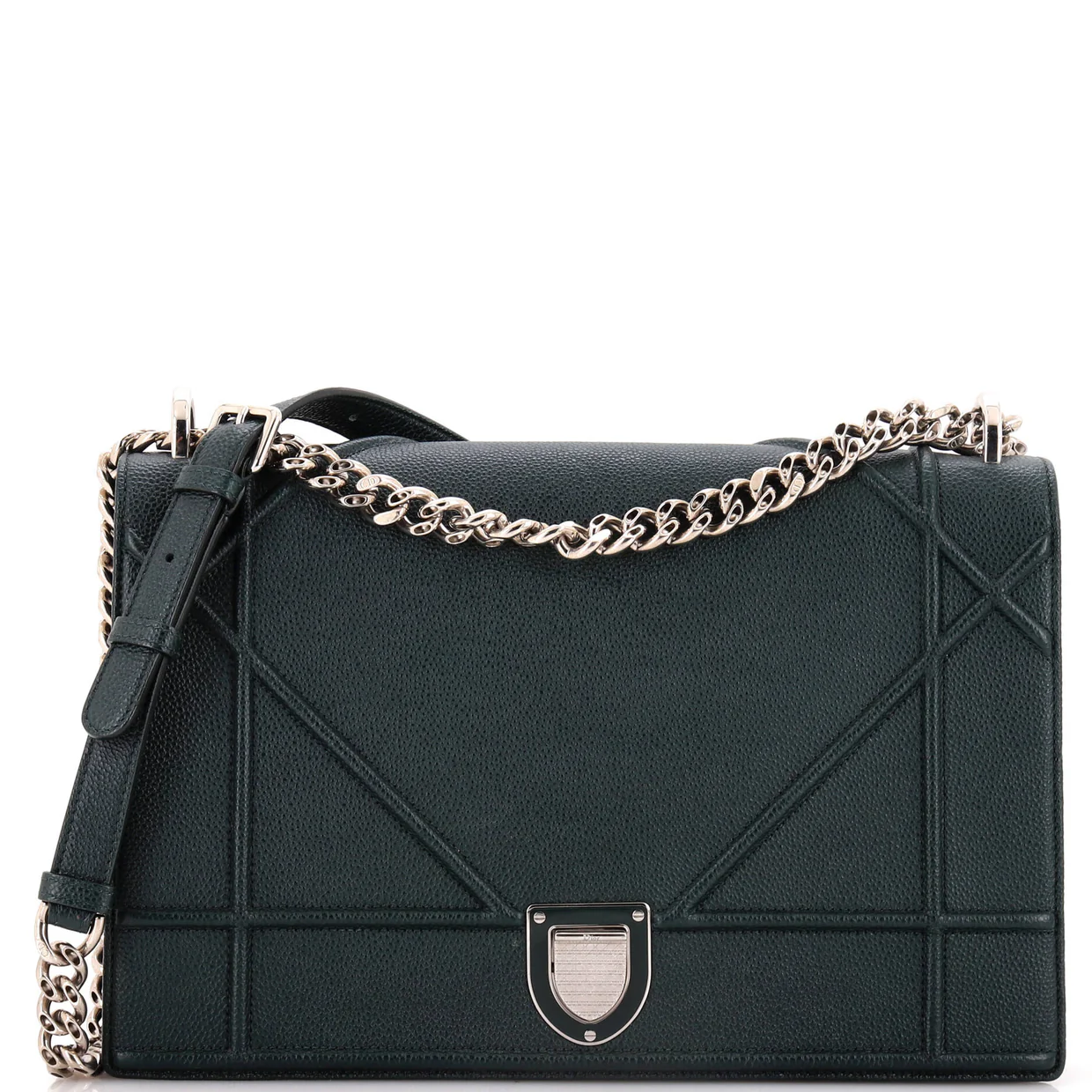 Diorama Flap Bag Grained Calfskin Large - Deep Luxury