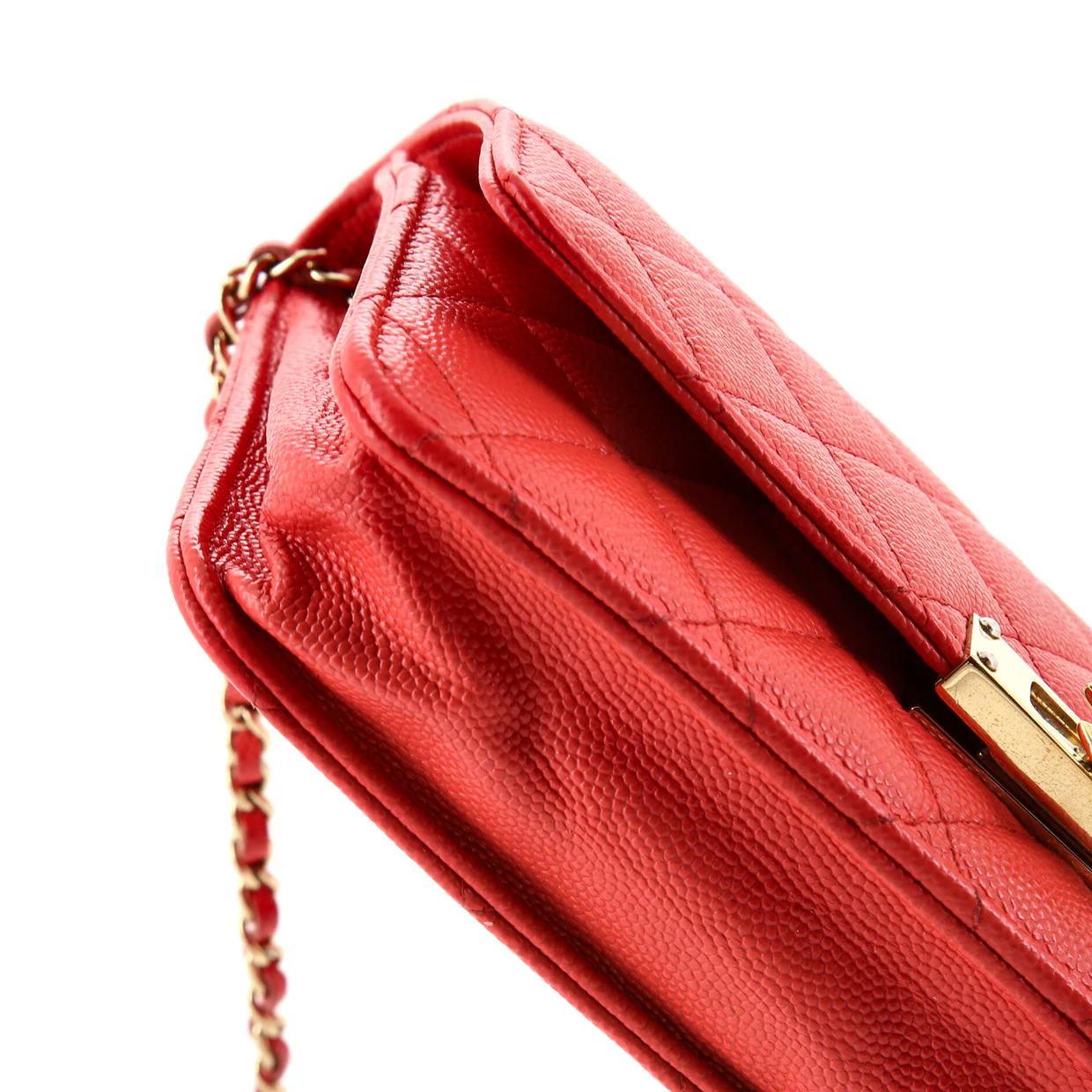 Golden Class Wallet on Chain Quilted Caviar - Deep Luxury