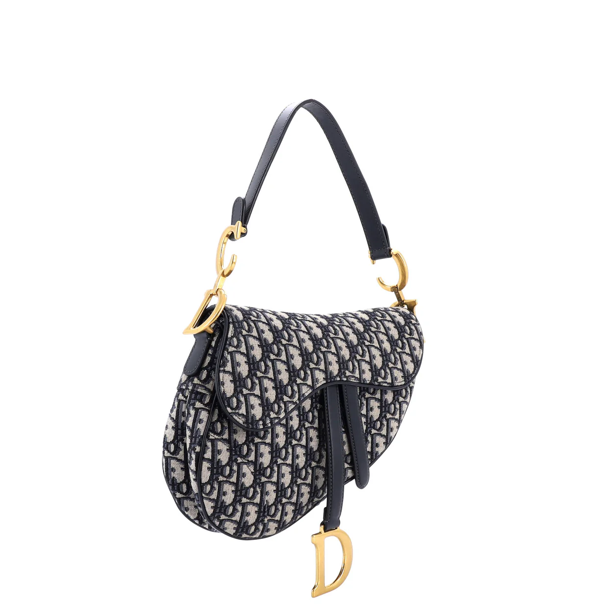 Saddle Handbag with Strap Oblique Canvas Medium - Deep Luxury