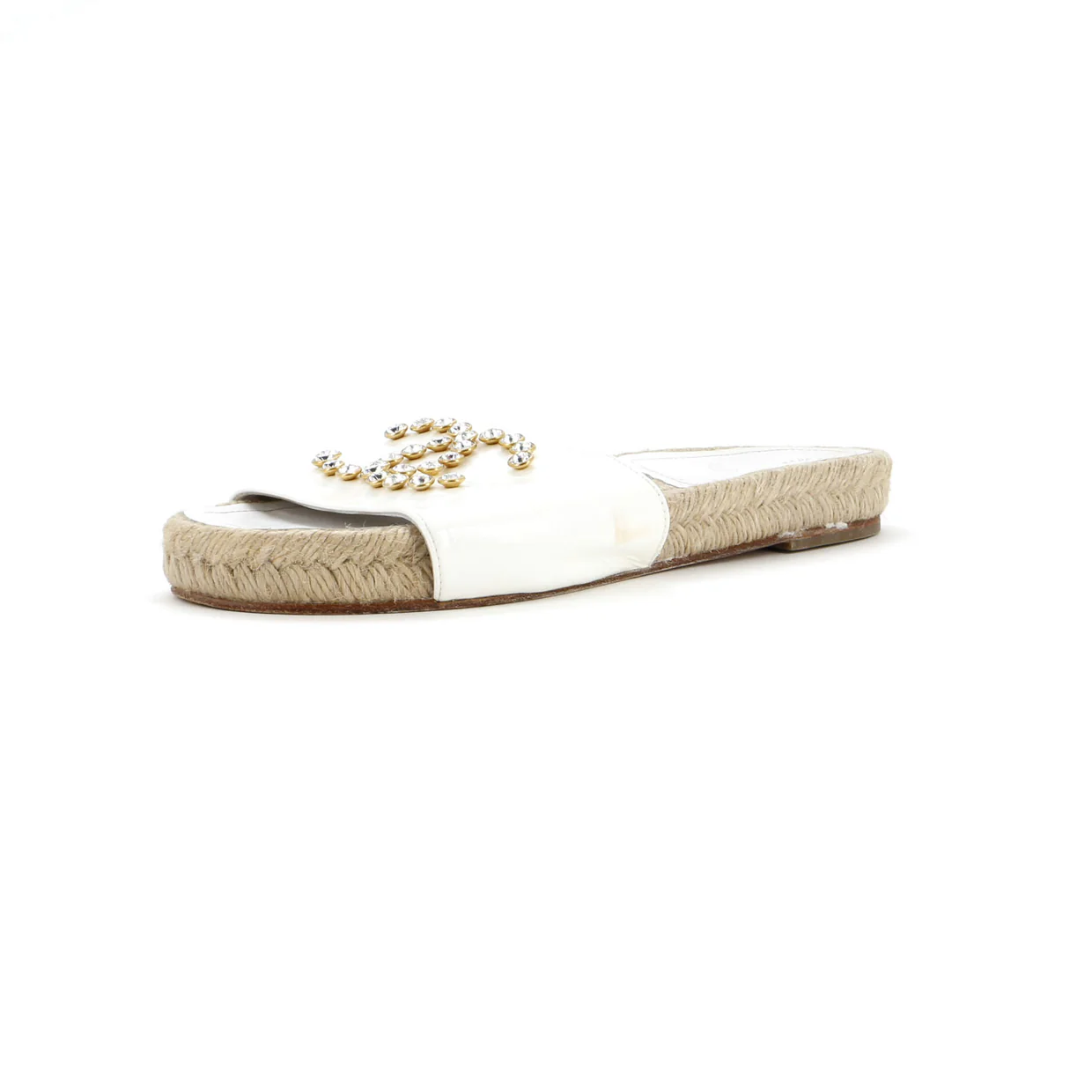 Women's CC Espadrille Slide Sandals Embellished Leather - Deep Luxury