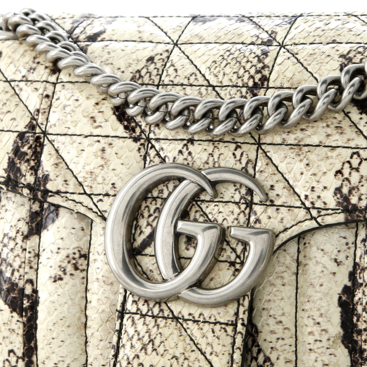 GG Marmont Flap Bag Matelasse Python Small - Deep Luxury