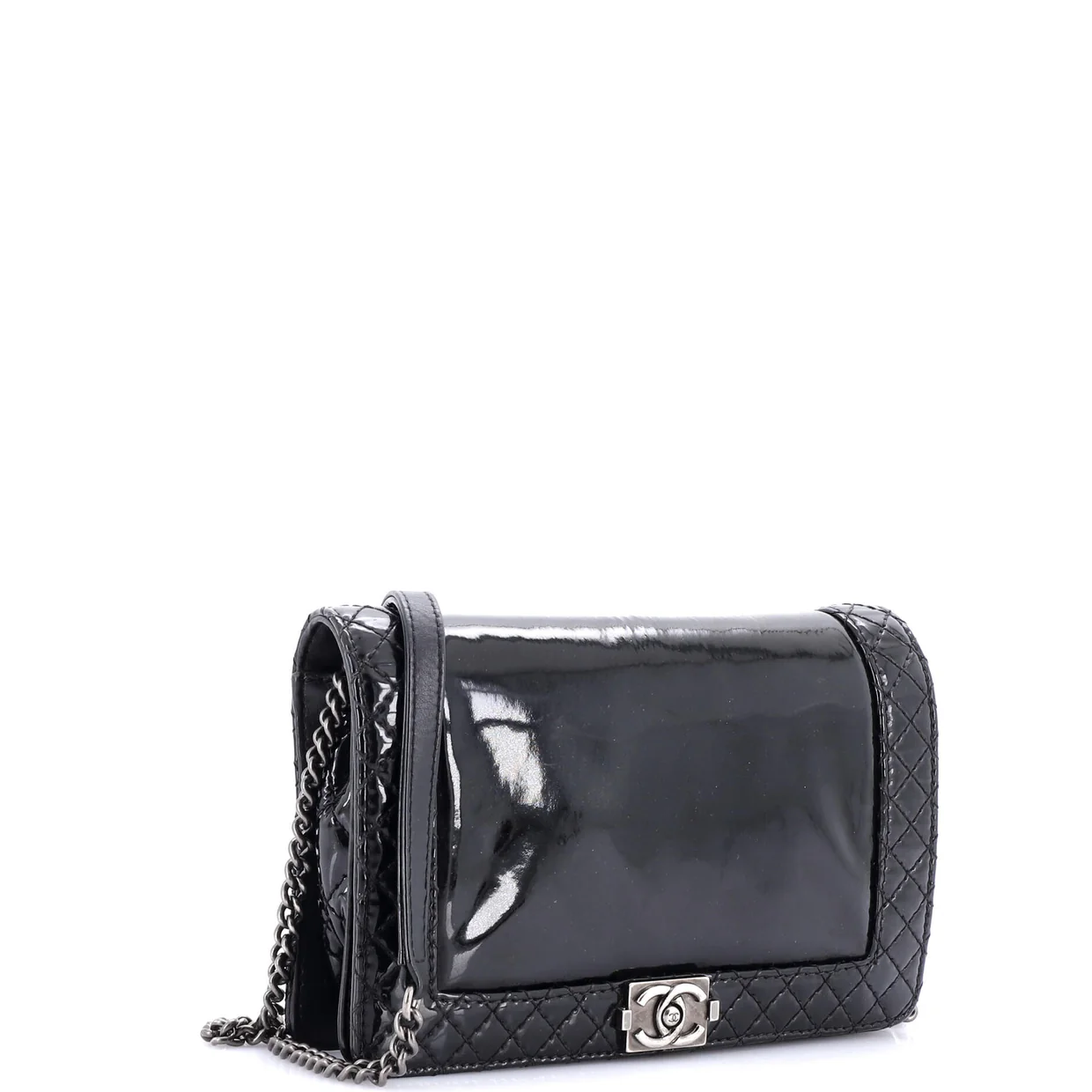 Reverso Boy Flap Bag Patent Small - Deep Luxury