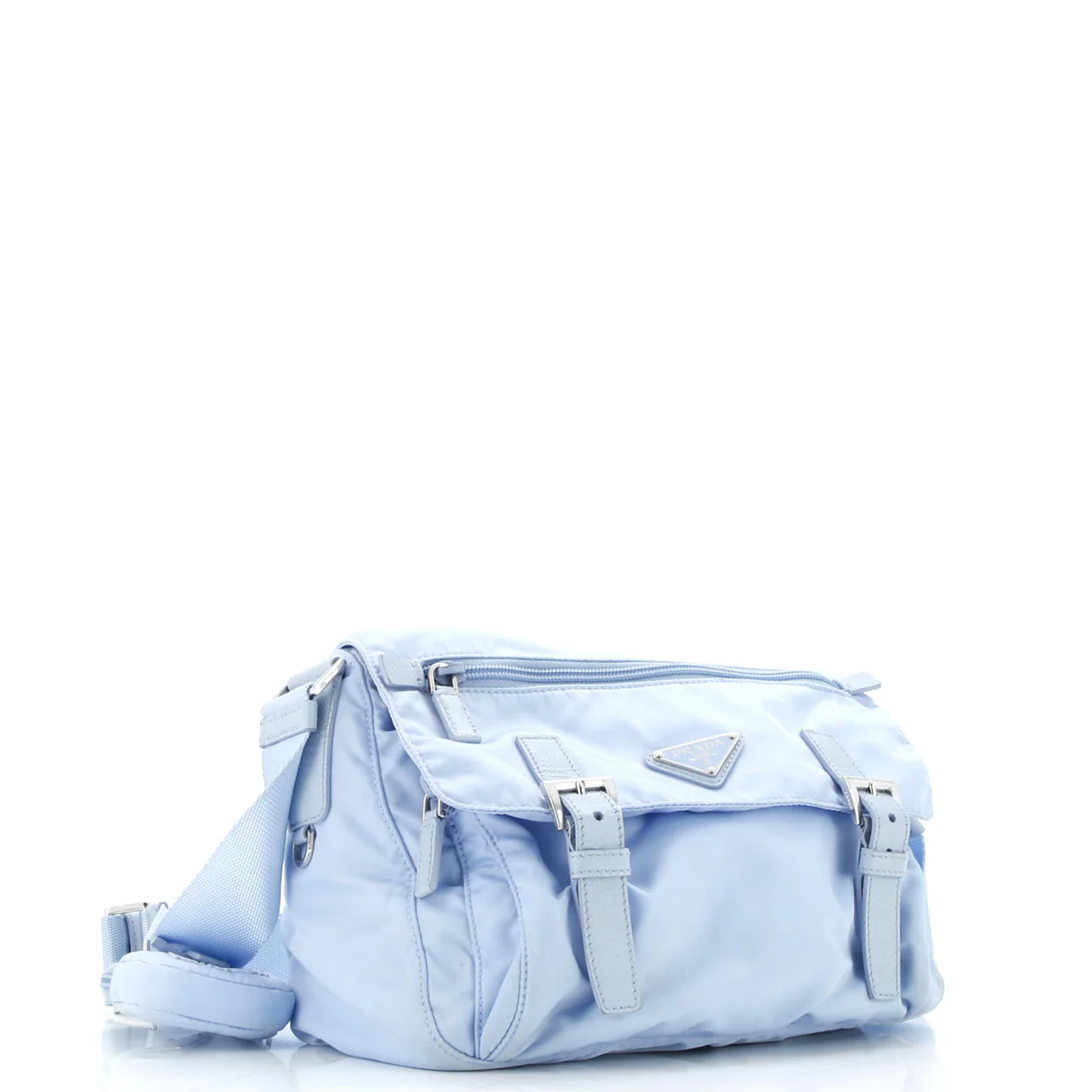 Double Buckle Flap Messenger Bag Re-Nylon Medium - Deep Luxury